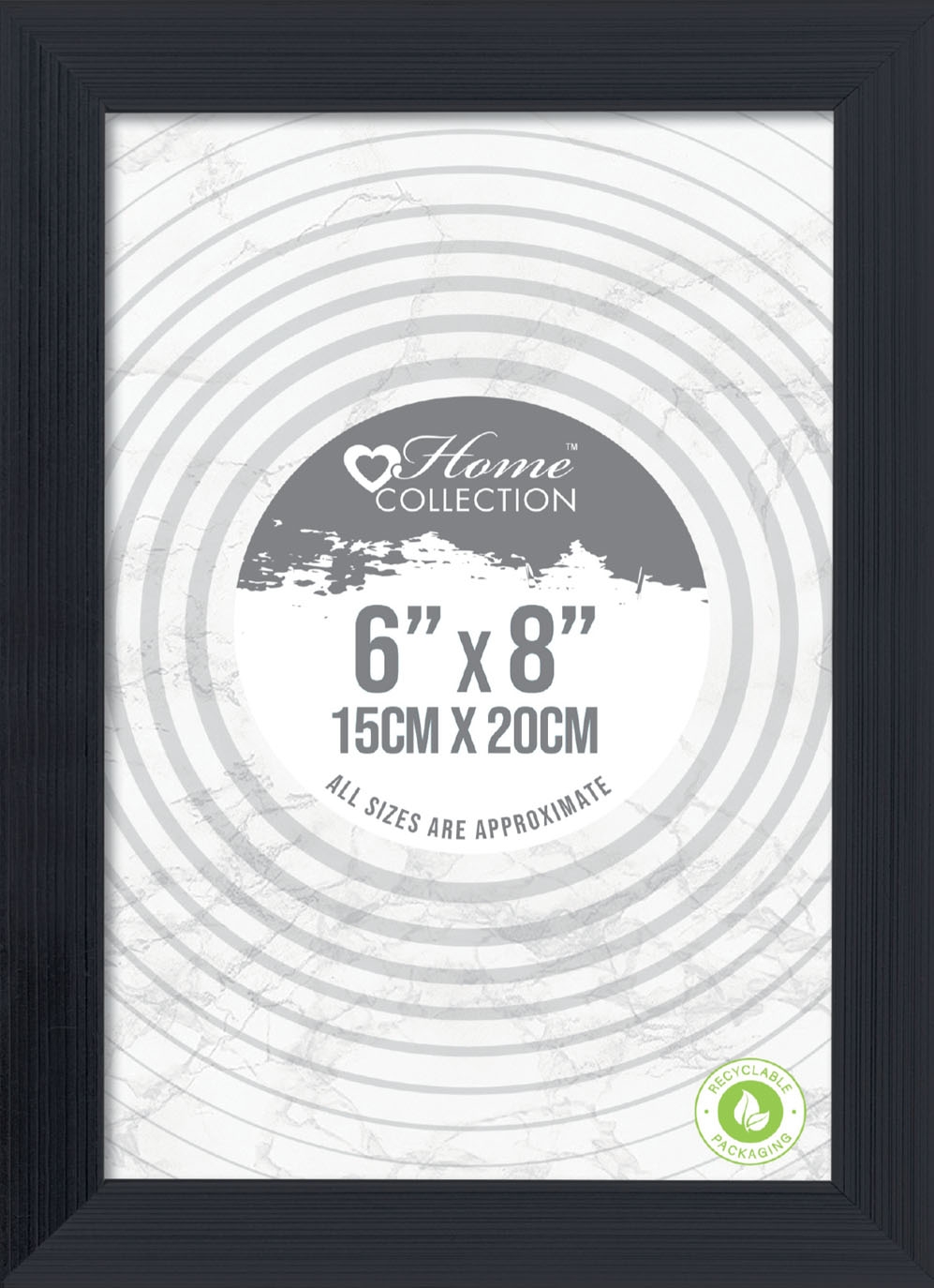 PHOTO FRAME,6x8 Square Black Frame Glass Insert [Splittable]