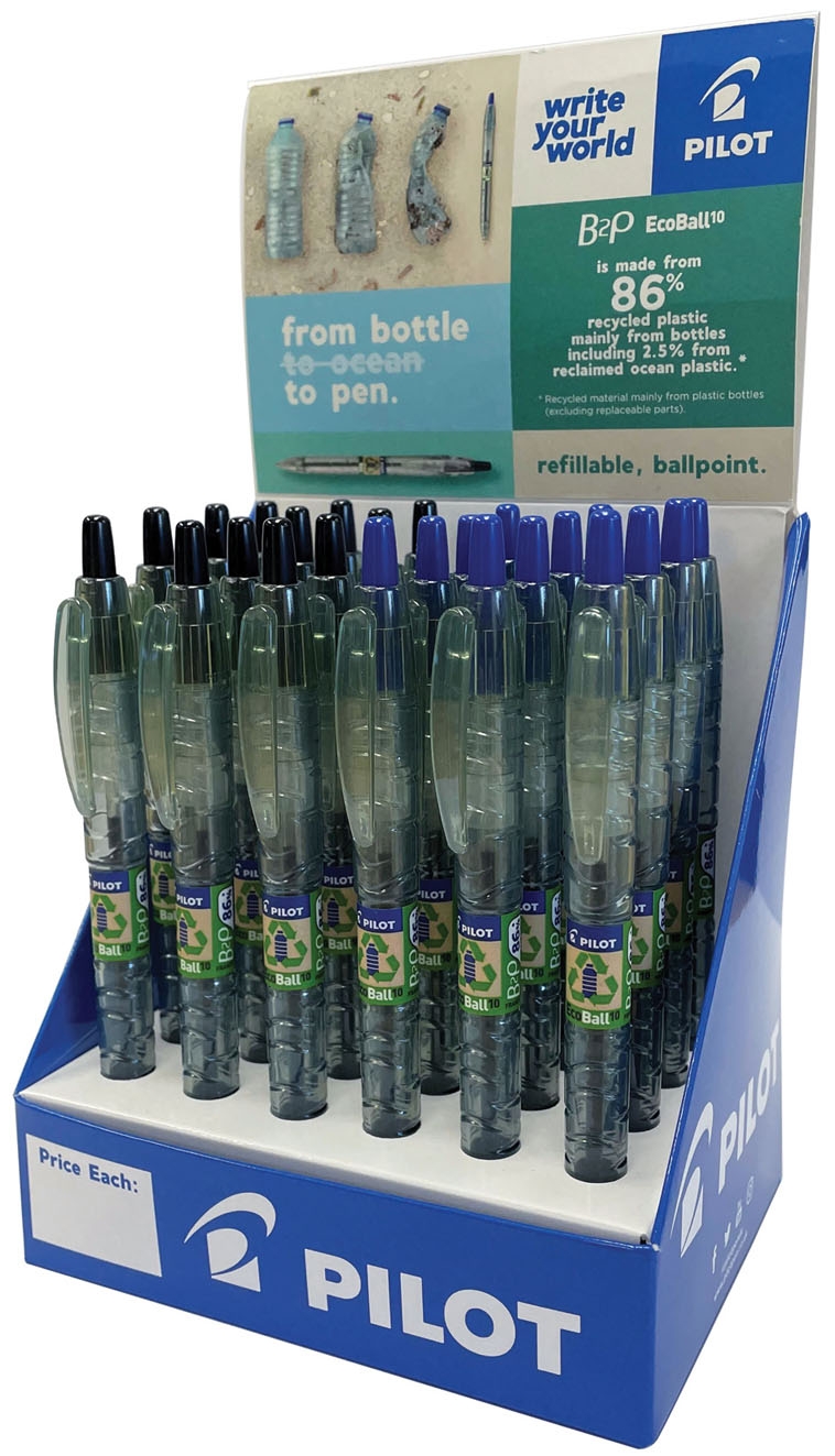 BALL PEN,Bottle 2 Pen Black/ Blue Asst CDU (Pilot) [Packs Only]
