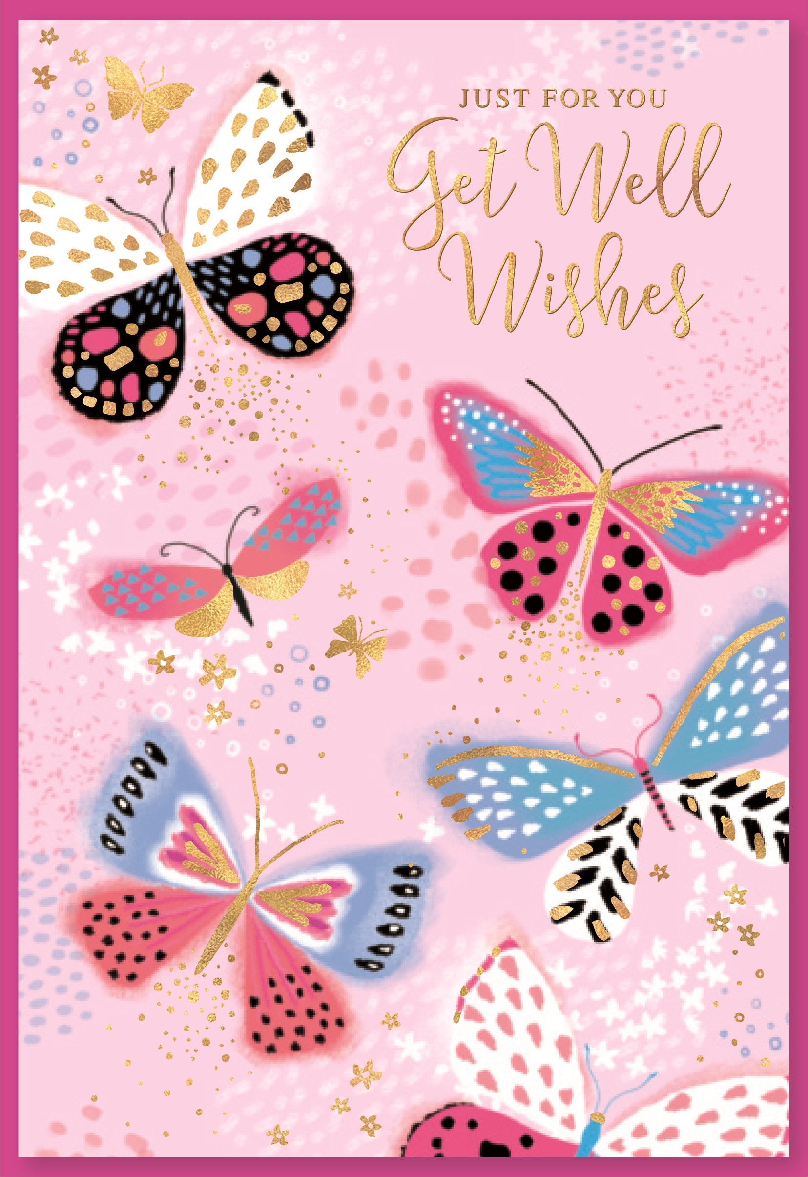 GET WELL CARDS,6`s Multi Coloured Butterflies(Wasú0.90)