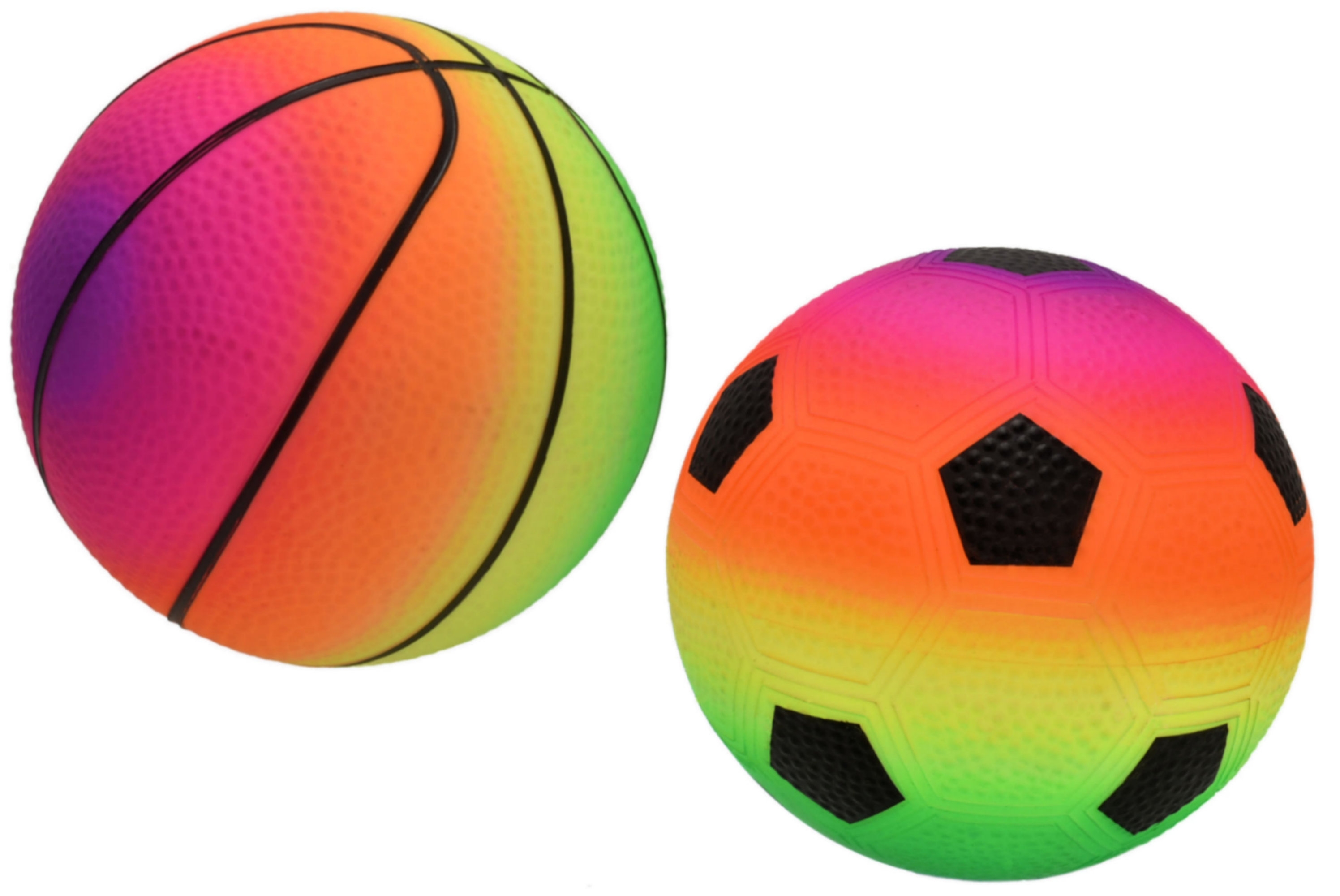 MINI FOOTBALL, Inflated, Neon Rainbow Colours. 140mm [Packs Only]