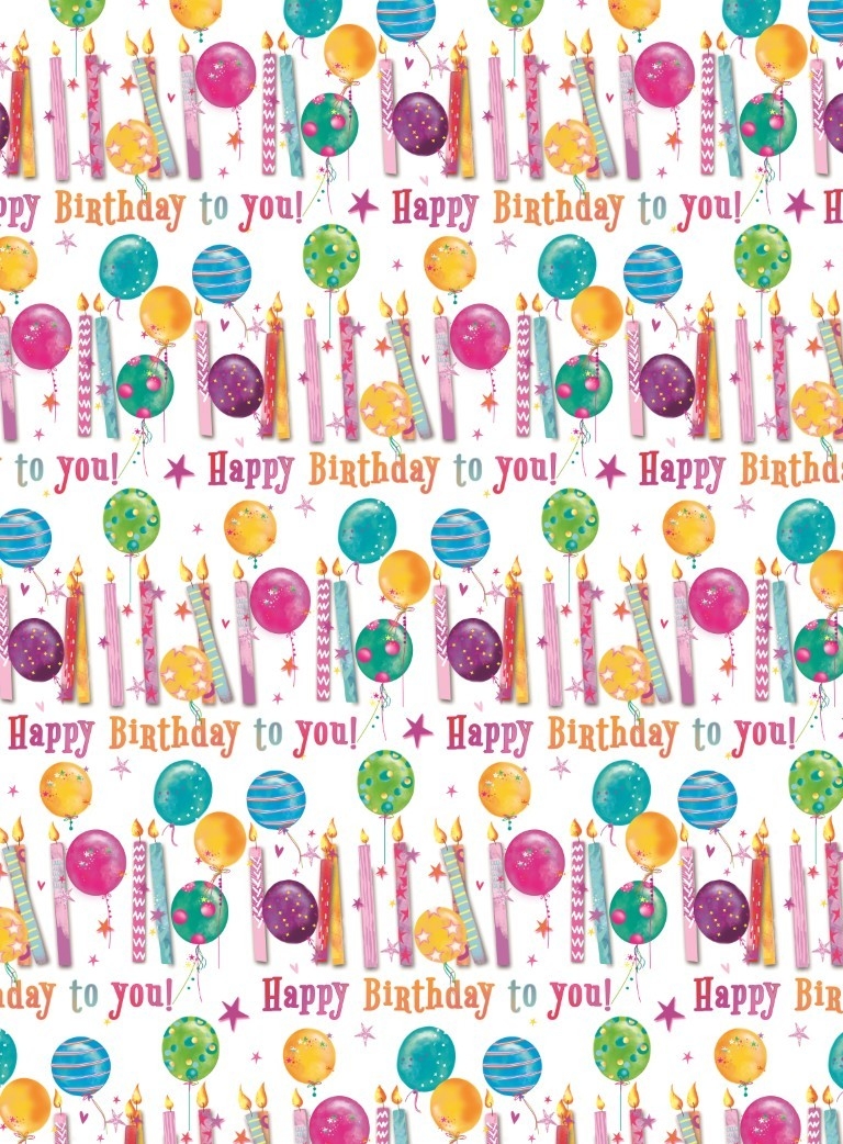 GIFT WRAP,Balloons and Candles Juvenile [Packs Only]