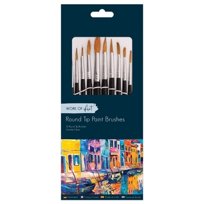 PAINT BRUSH,Artist Natural Assorted Sizes 12`s [Splittable]