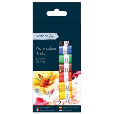WATER COLOUR PAINT,8 x 6ml tubes [Splittable]