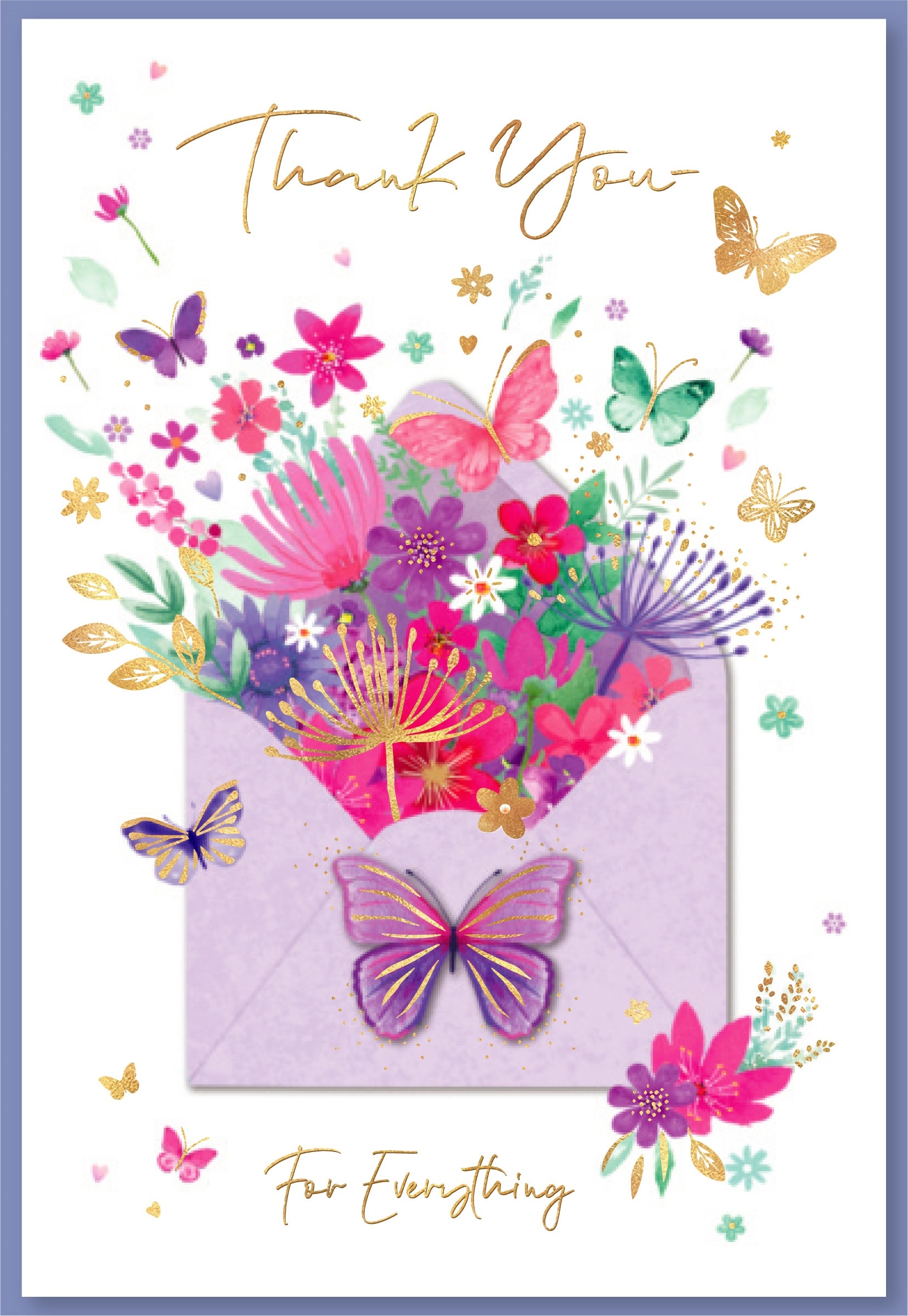 THANK YOU CARDS,6`s Floral Envelope (Was ú0.90)