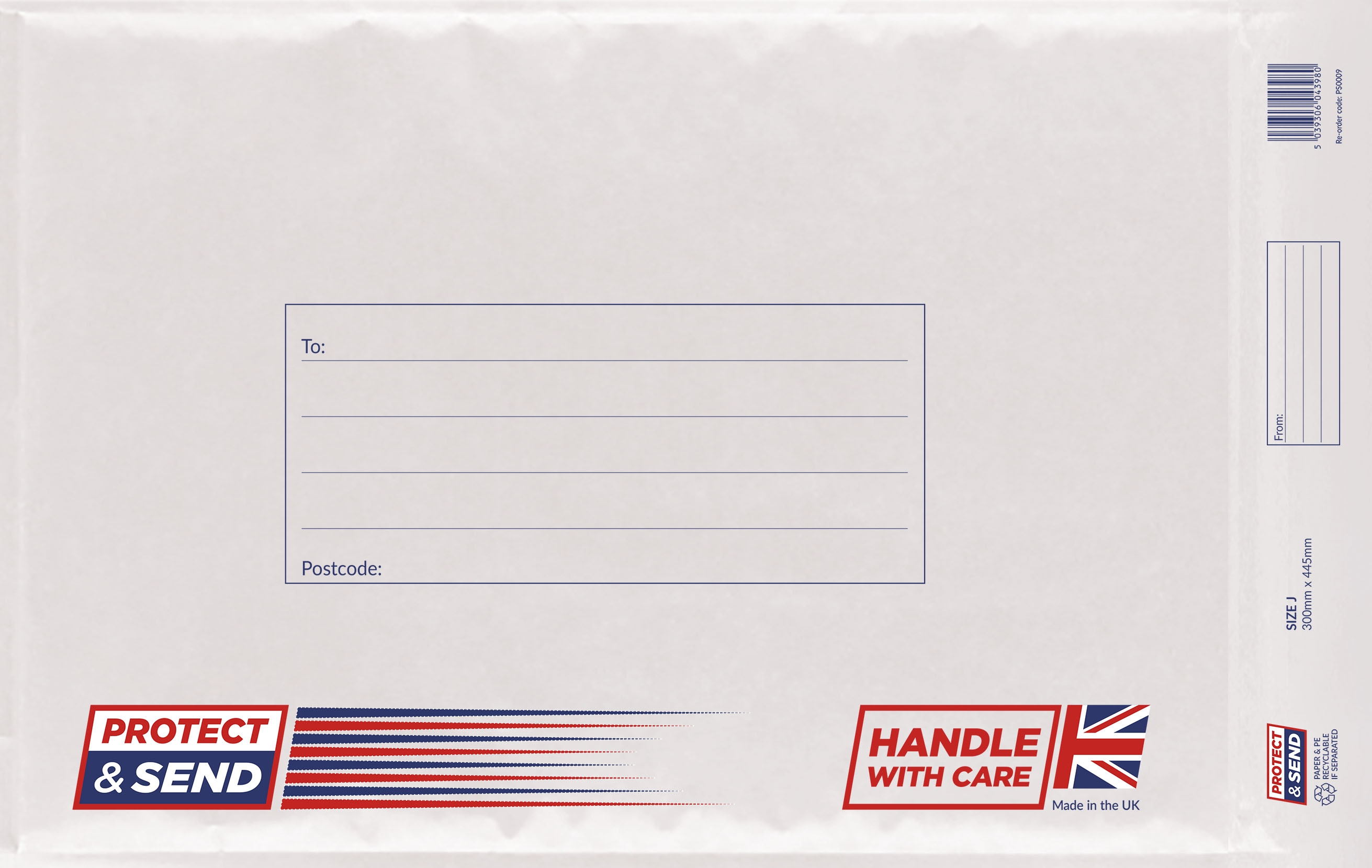 PADDED ENVELOPES,Size J White Protect & Send CG020 [Packs Only]