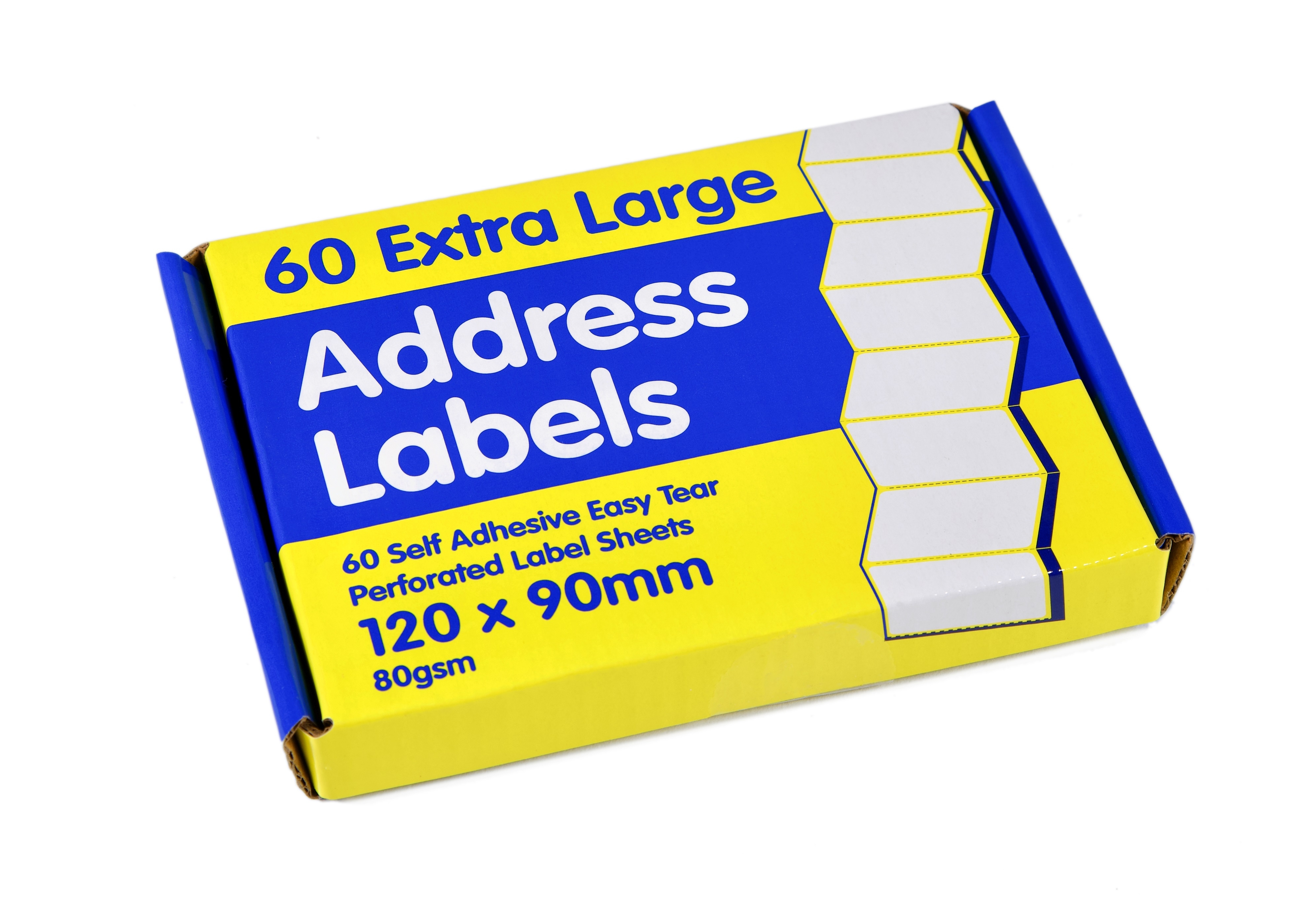 LABEL,Address S/Adh Sheets 120x90mm Extra Large 60`s [Splittable]