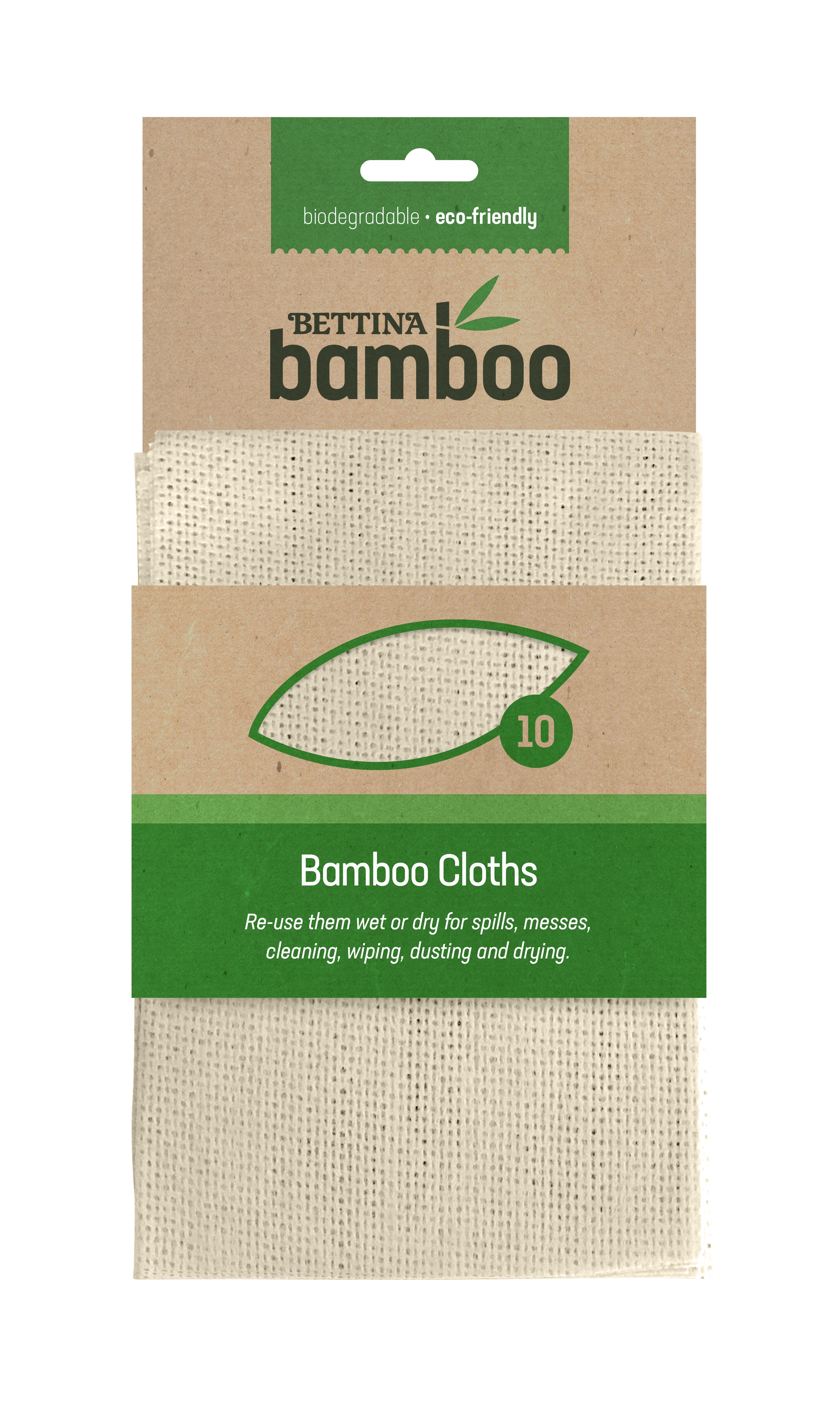 CLOTHS,100% Bamboo 50x30cm Wet or Dry 10`s B474 [Splittable]