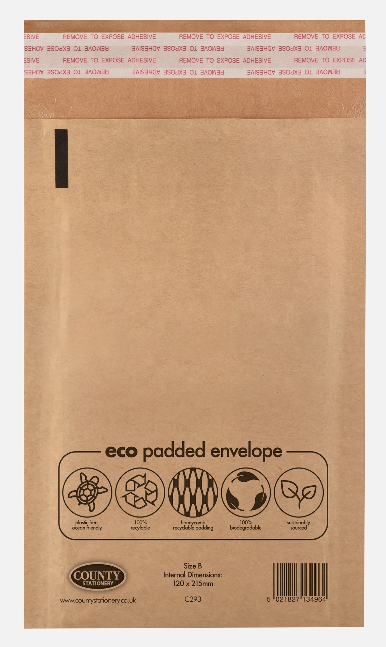 PADDED ENVELOPES,Size B Eco 100% Recylable 120x215mm C293 [Packs Only]
