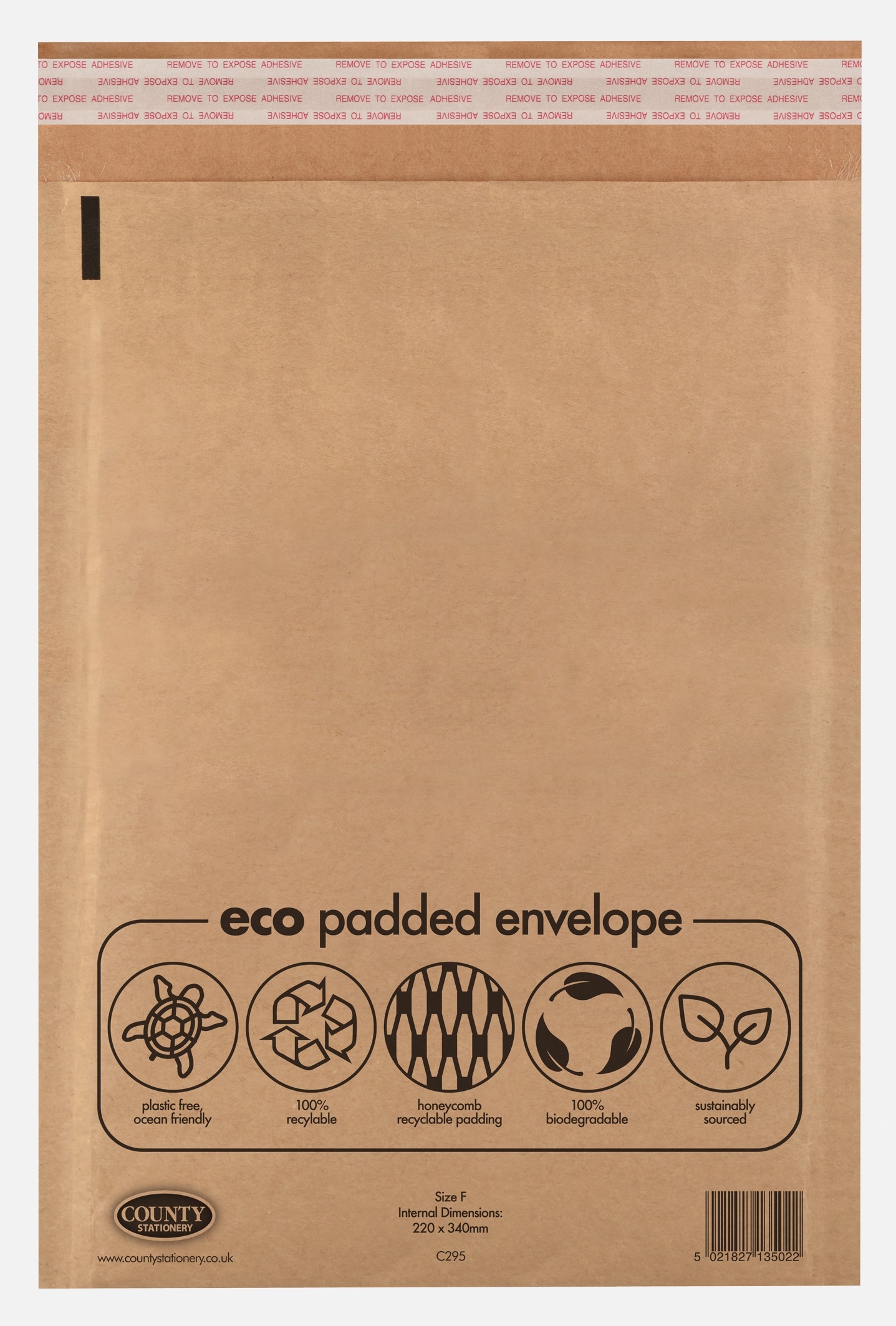 PADDED ENVELOPES,Size F Eco 100% Recylable 220x340mm C295 [Packs Only]