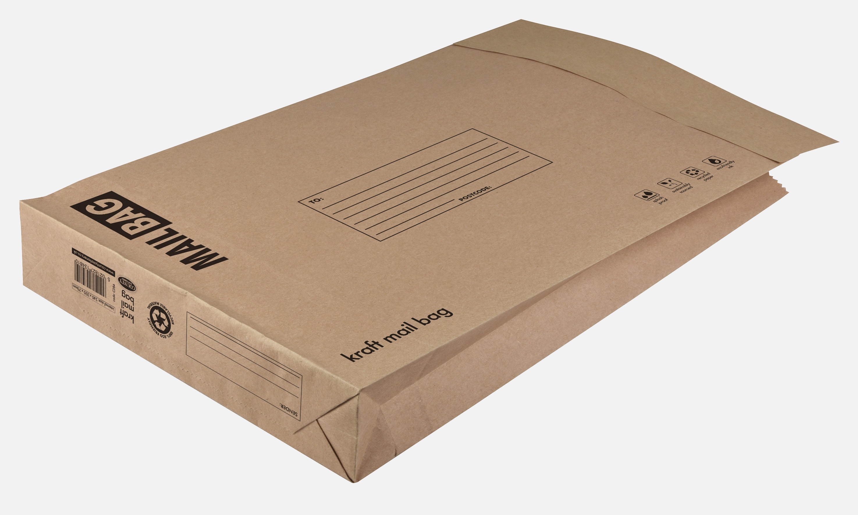 MAIL BAG,Kraft 240x320x60mm (Medium) with Gusset [Packs Only]