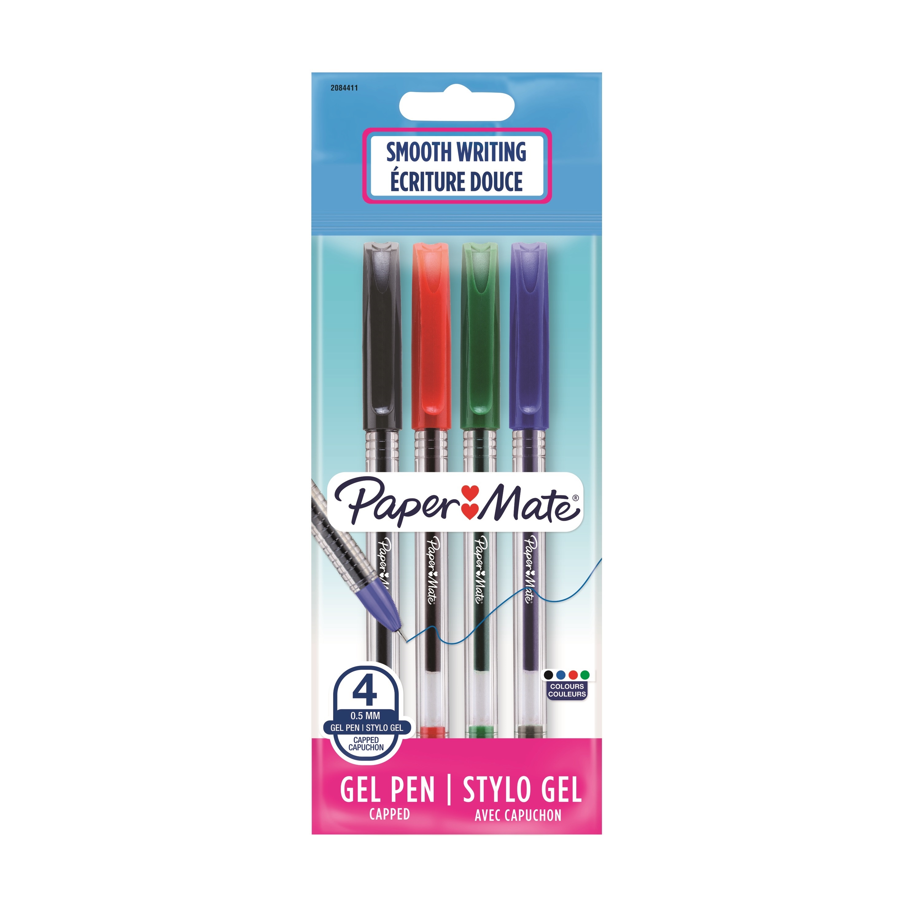 BALL PEN,Paper Mate Gel Asst 4`s H/pk [Splittable]