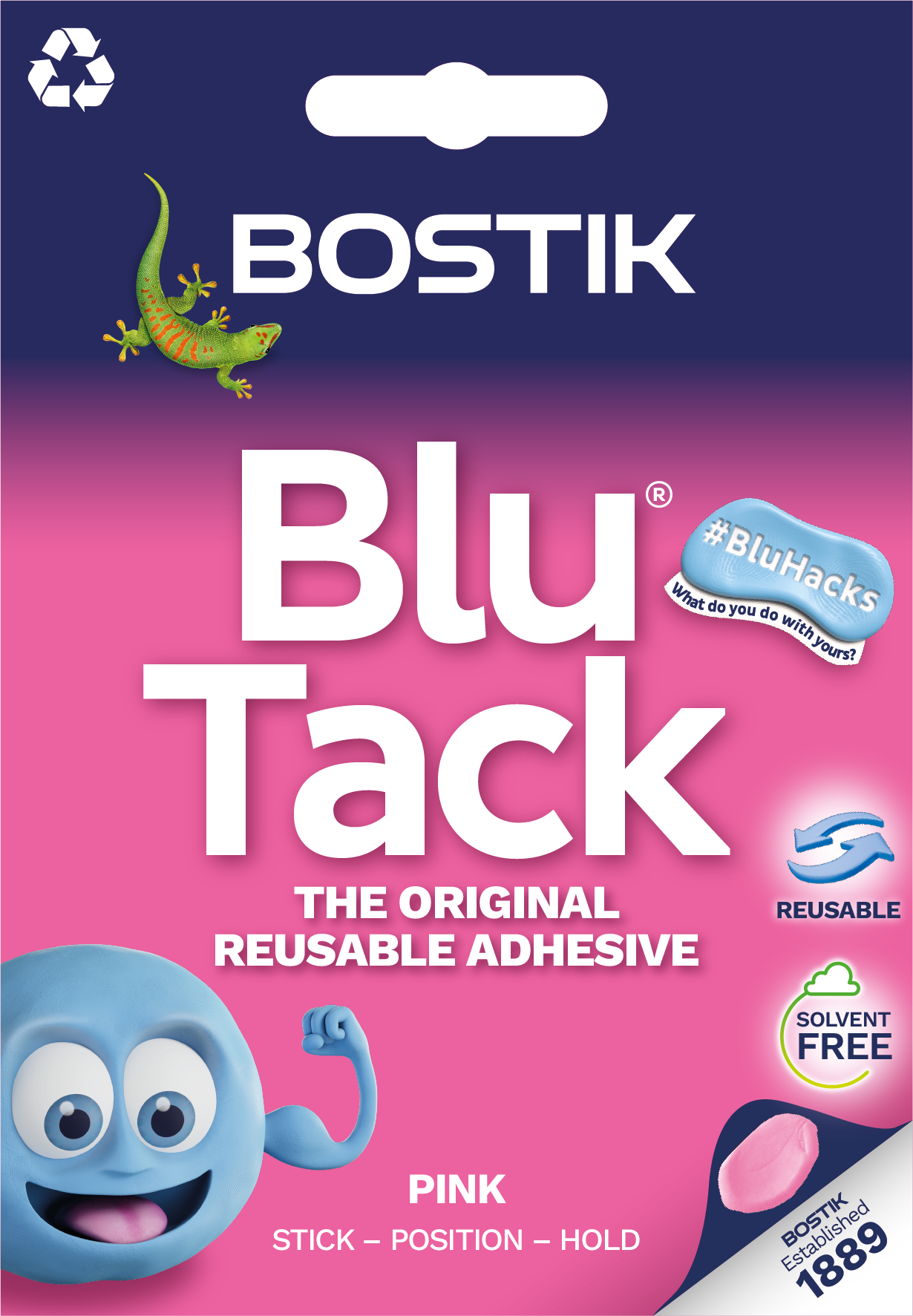 BLU TACK,Pink,Handy Size I/cd [Packs Only]