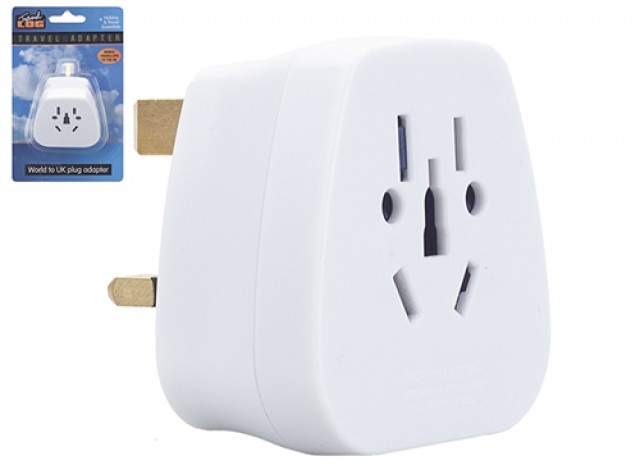 TRAVEL ADAPTER, World to UK Holiday Essentials 13 Amp H/pk [Splittable]