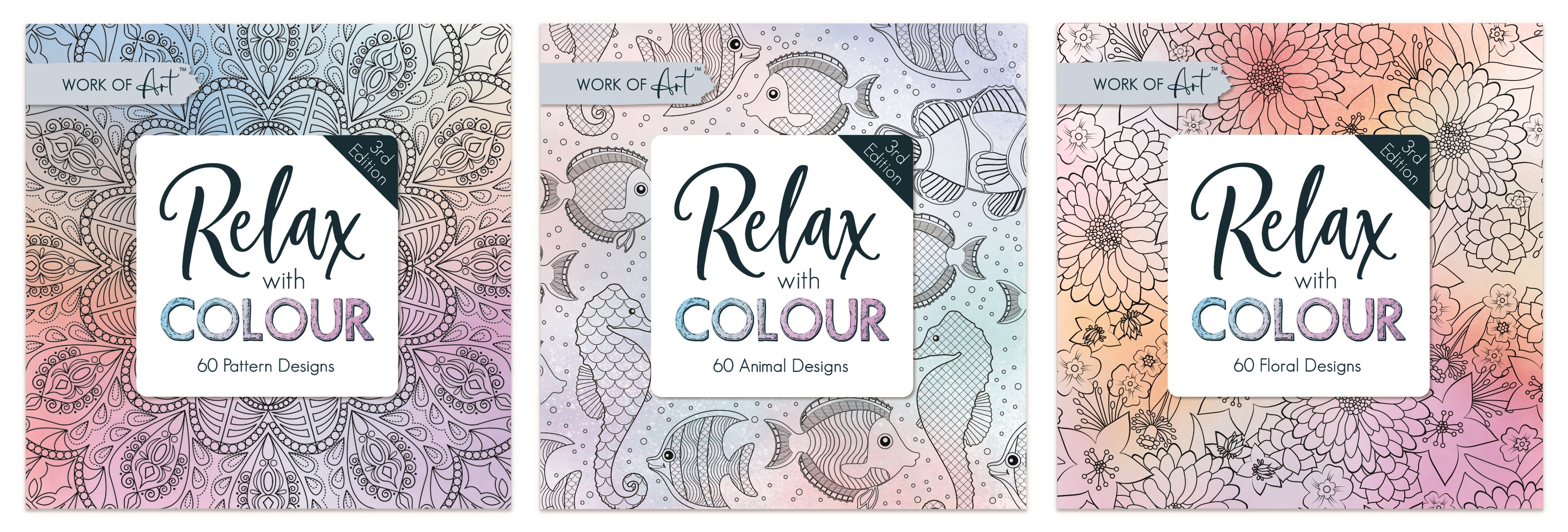 ADULT COLOURING BOOK,Relax With Colours 30pg 3rd Edition [Packs Only]