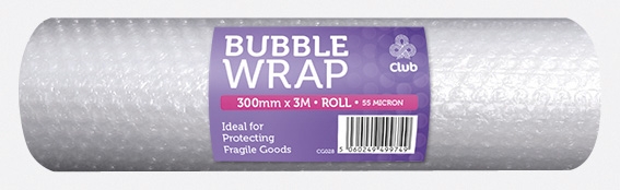 BUBBLE WRAP ON ROLL, 300mm x 3m 55 Micron CG028 [Splittable]