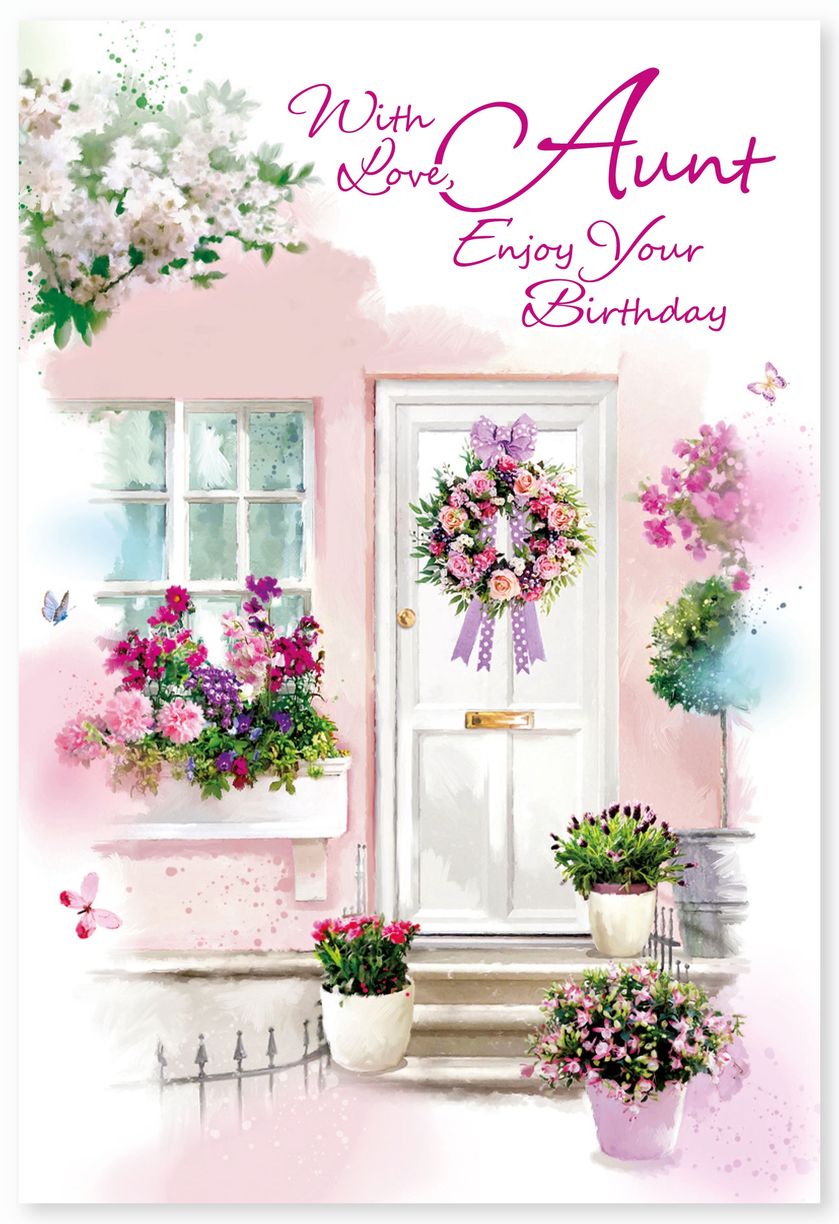 BIRTHDAY CARDS,Aunt 6`s Floral Front Door
