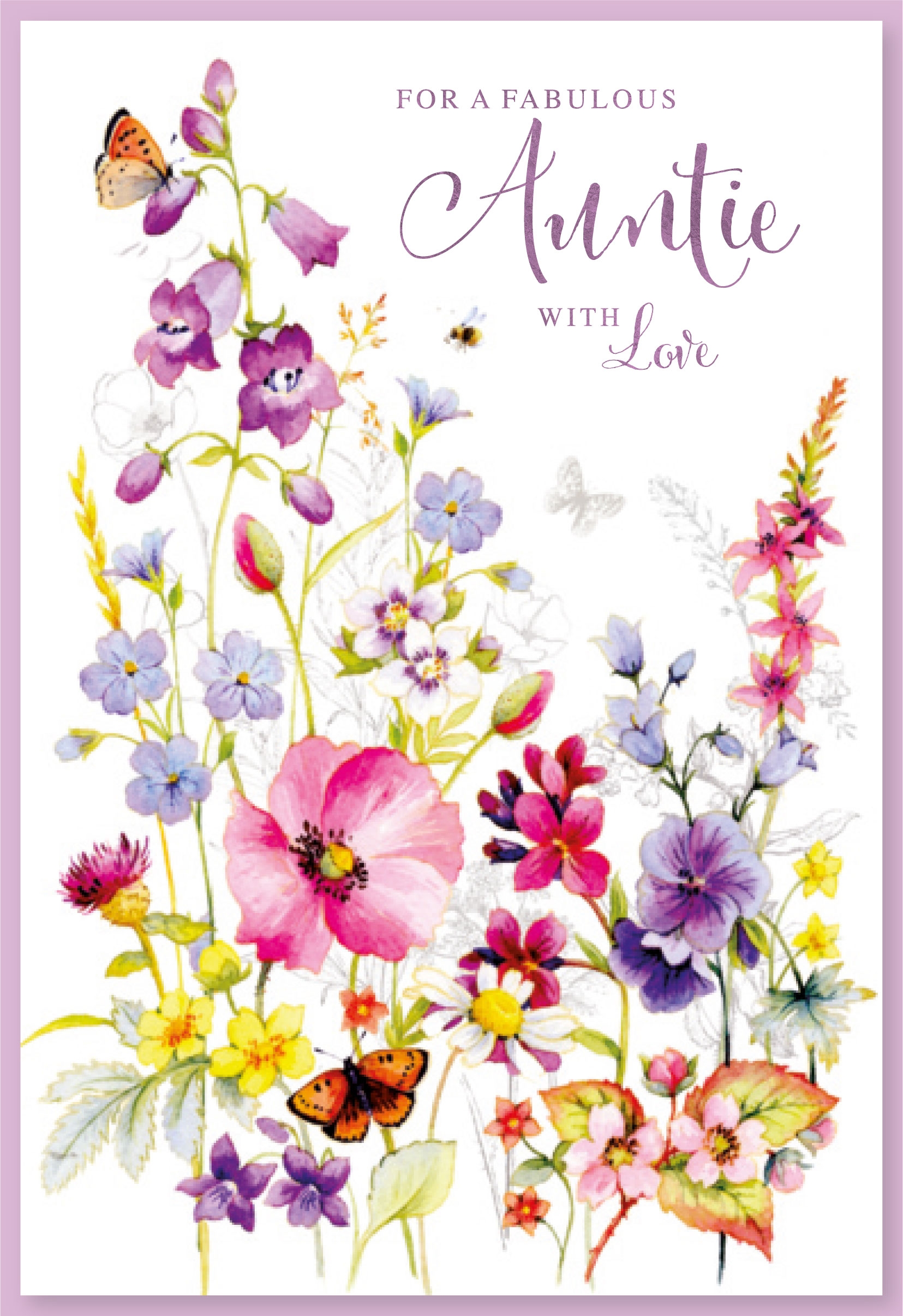 BIRTHDAY CARDS,Auntie 6`s Wild Flowers
