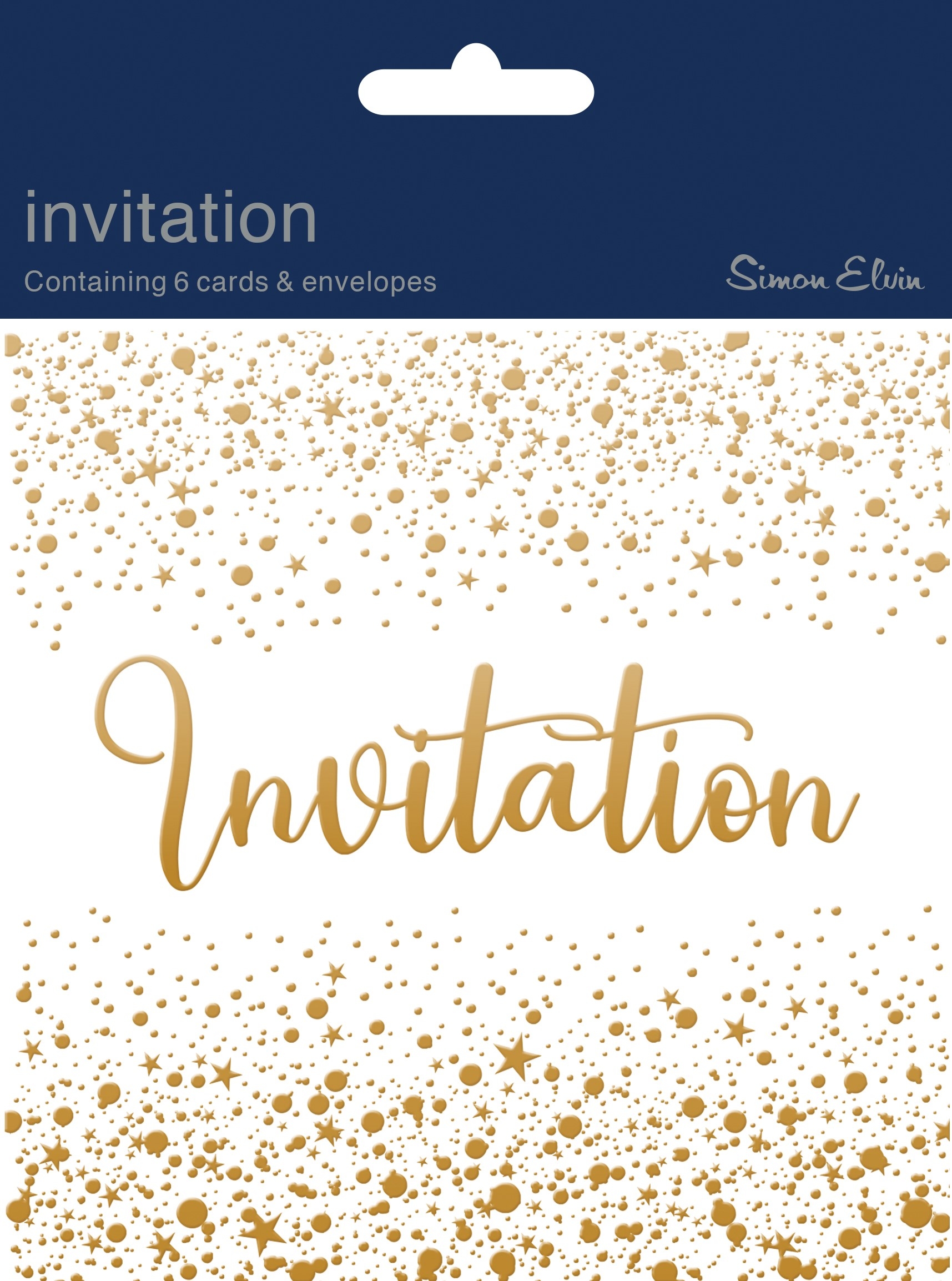 INVITE CARD,Open Gold Dots and Stars 6`s [Packs Only]