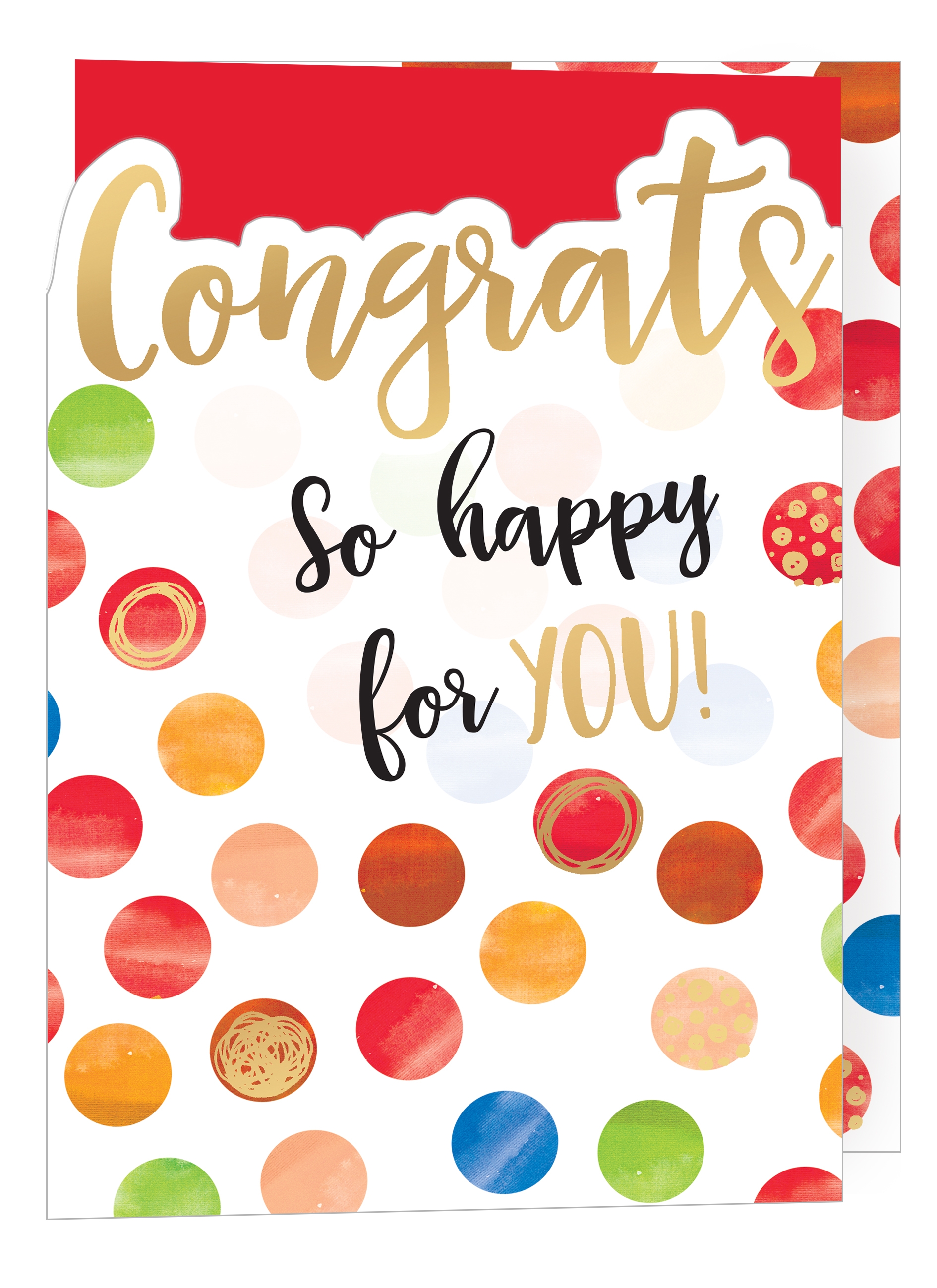 CONGRATULATIONS CARDS,6`s Coloured Dots (Was 0.90)
