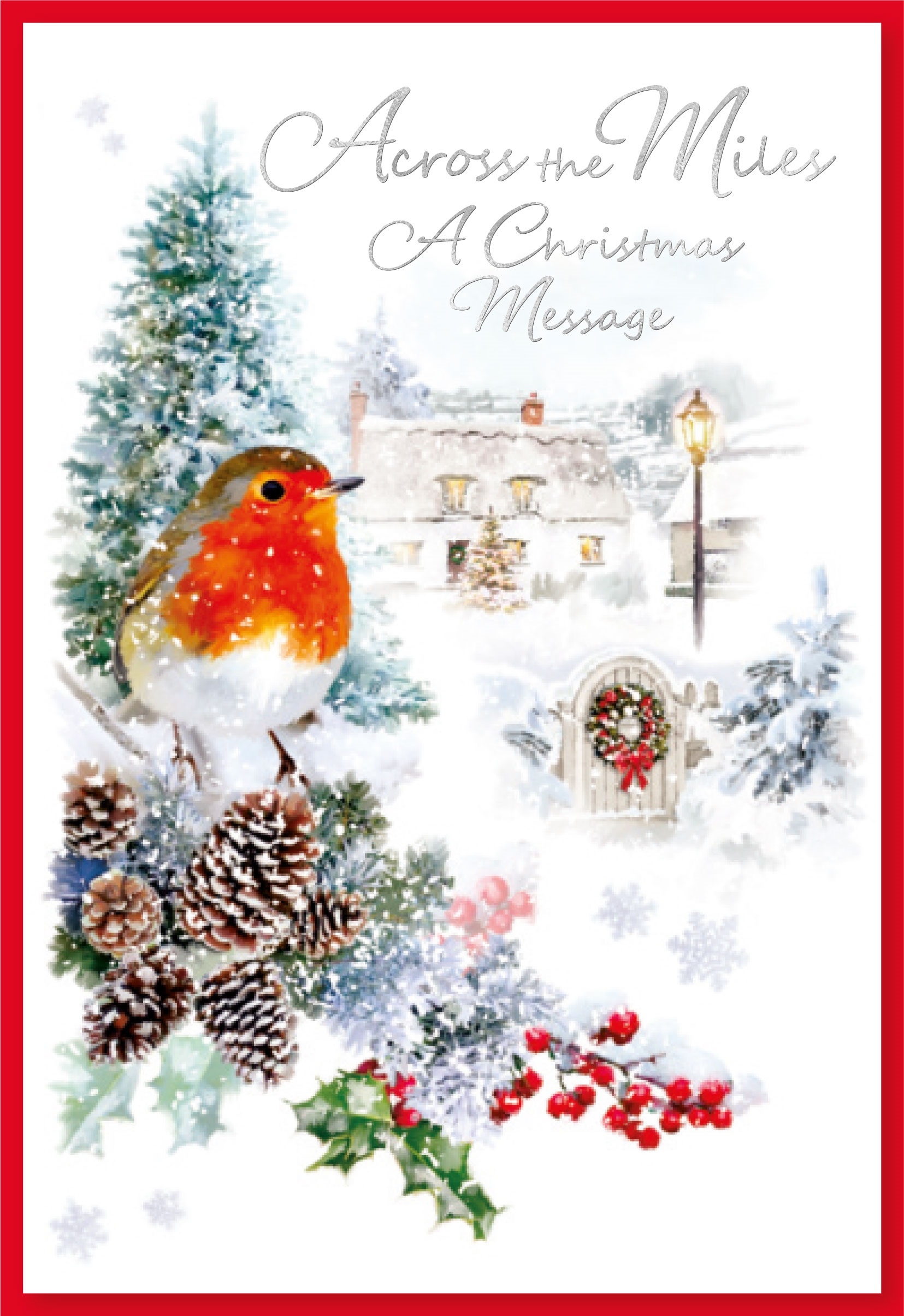 XMAS CARDS,Across the Miles 6`s Robin in the Snow