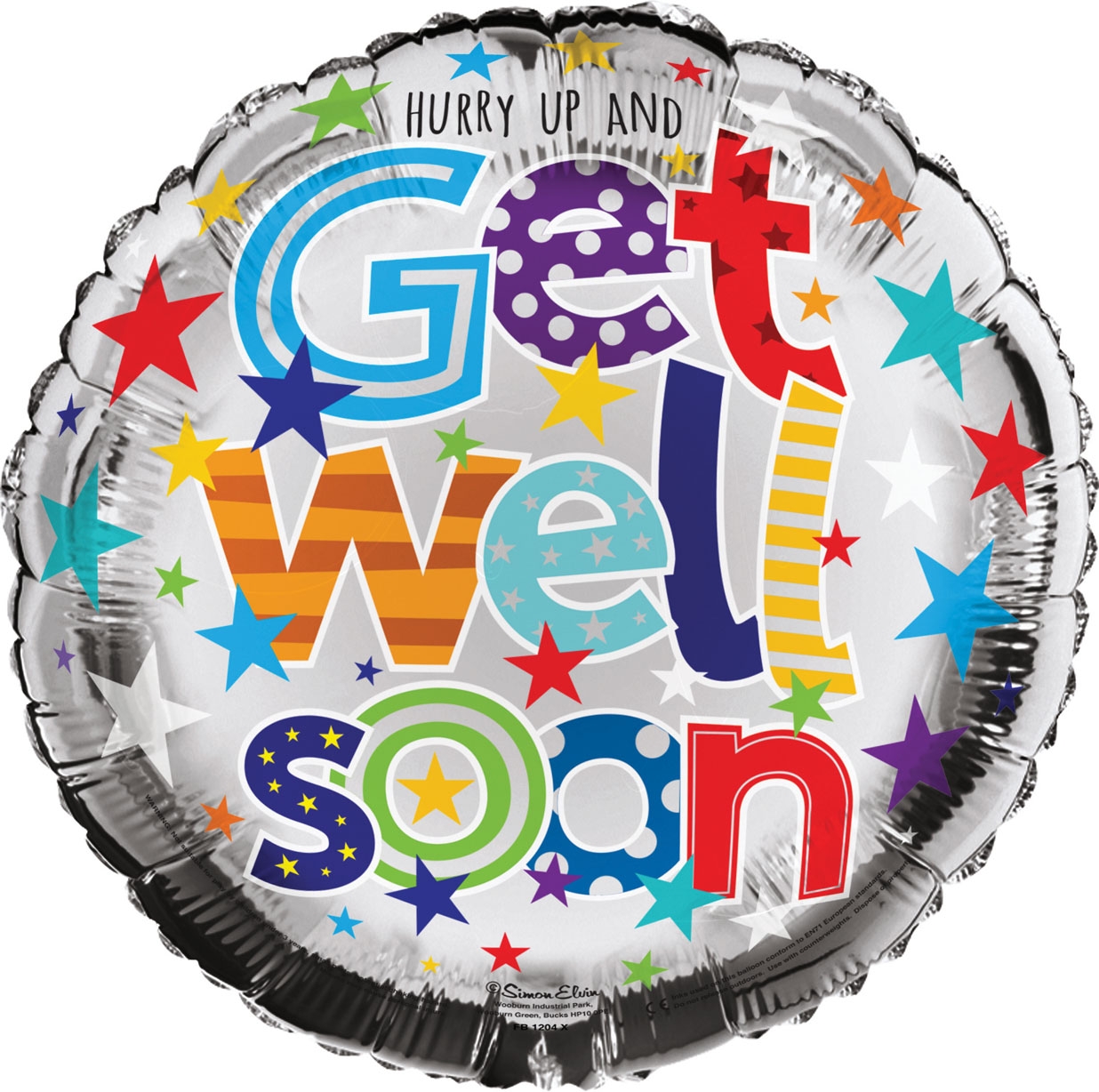 BALLOONS,Get Well Helium Foil [Packs Only]