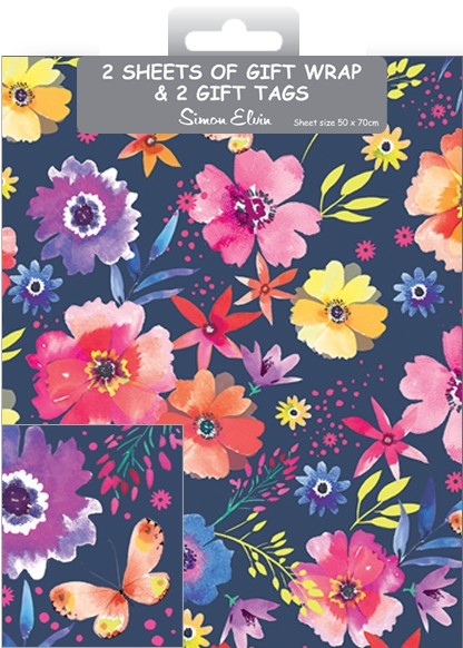 GIFT WRAP PACKETS,Floral & Butterfly H/pk [Packs Only]
