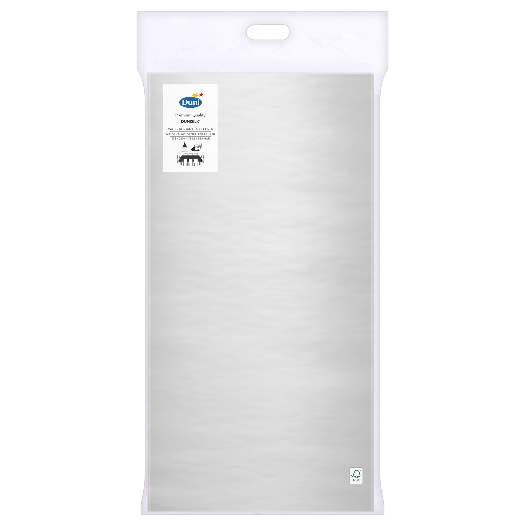 TABLECOVER,Silver, Premium Water Resistant 138x220cm H/pk [Splittable]