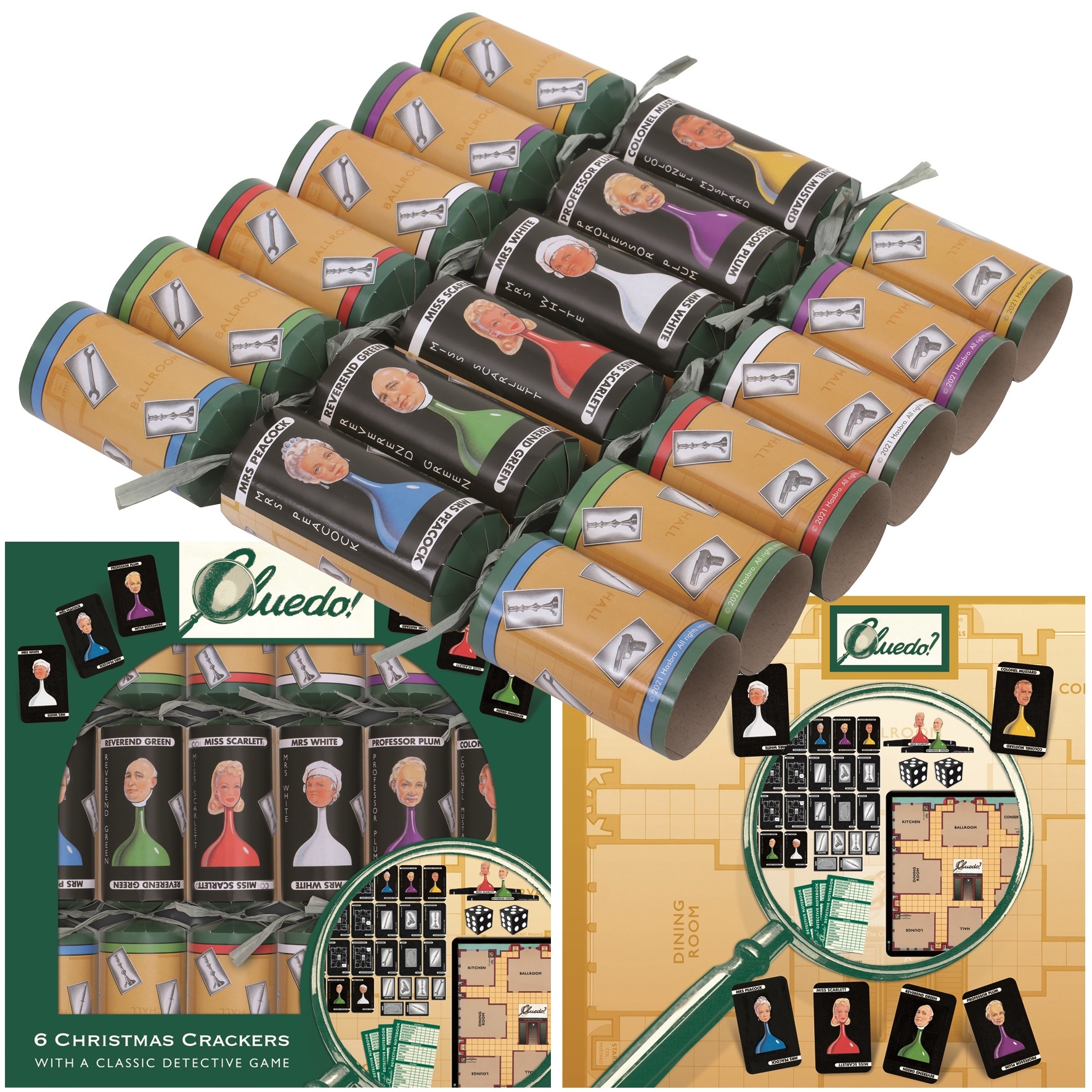 CRACKERS,30cm Cluedo 6`s FSC (Hasbro)