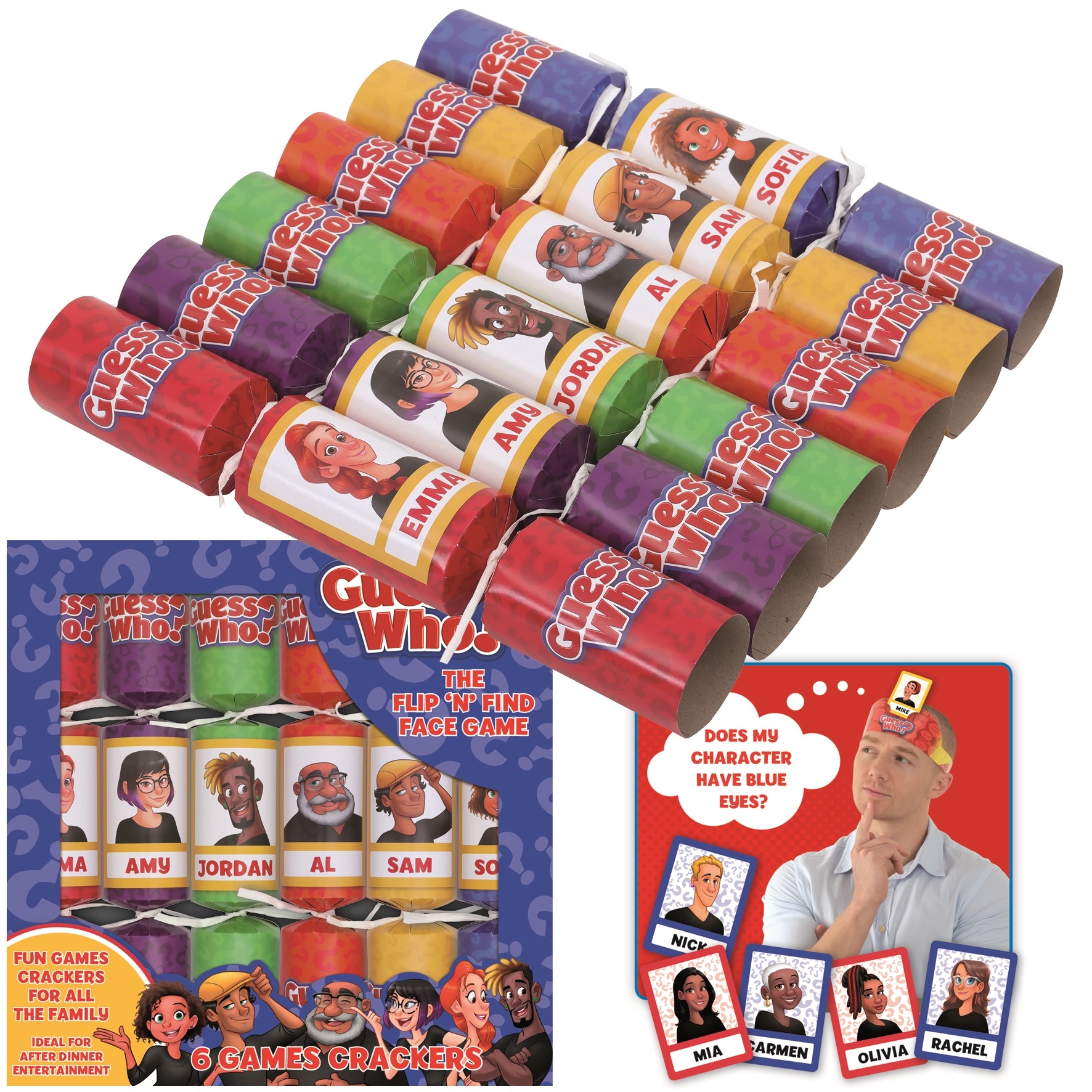 CRACKERS,30cm Guess Who 6`s FSC (Hasbro)