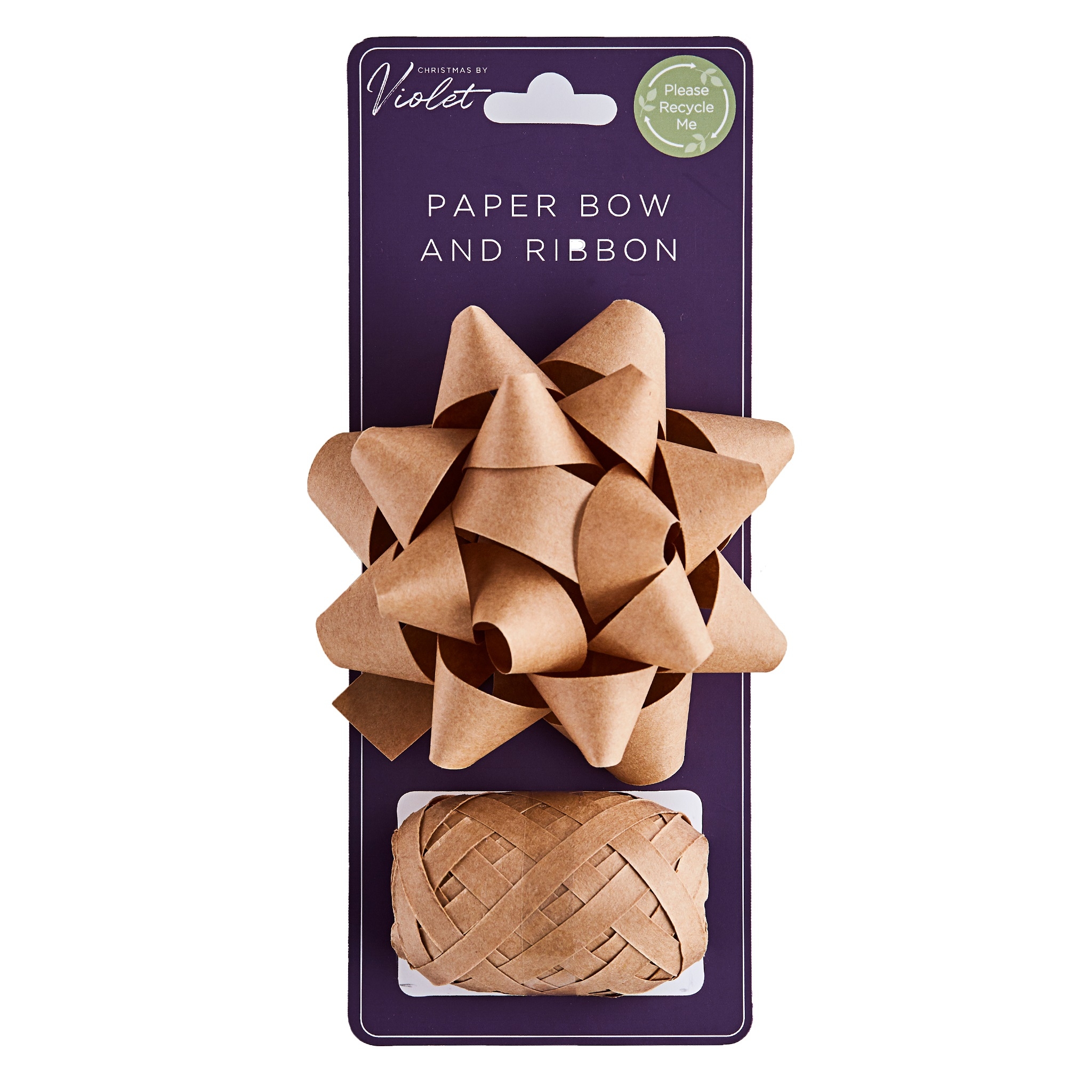 RIBBON & BOW SET,Foil Paper Kraft Large(2 Piece)(Was 1.19) [Packs Only]