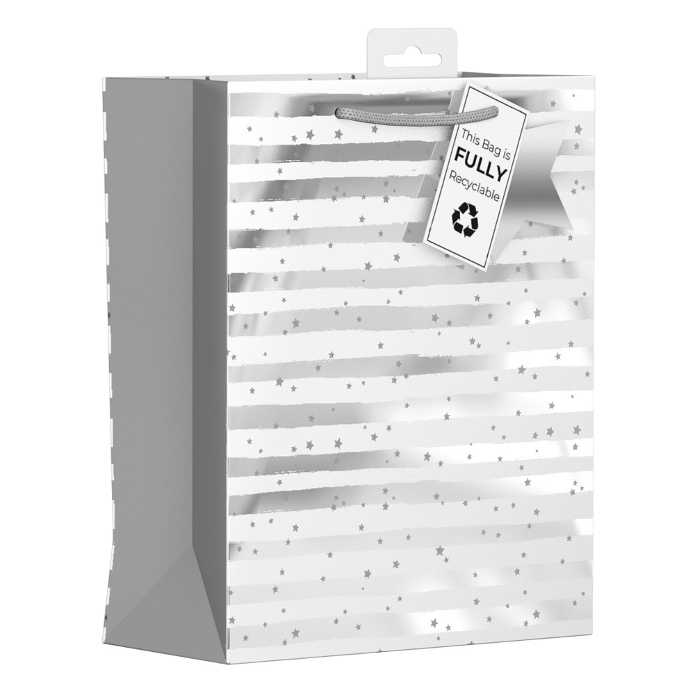 GIFT BAG,Silver Celebration Stars (Medium) (Was 1.09) [Packs Only]