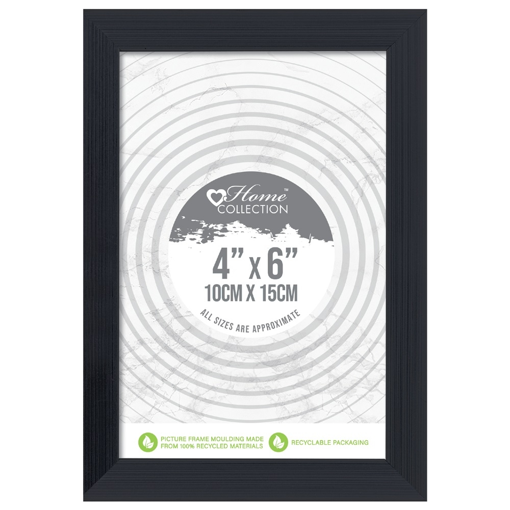 PHOTO FRAME,4x6 Square Black Frame, Glass Insert [Splittable]