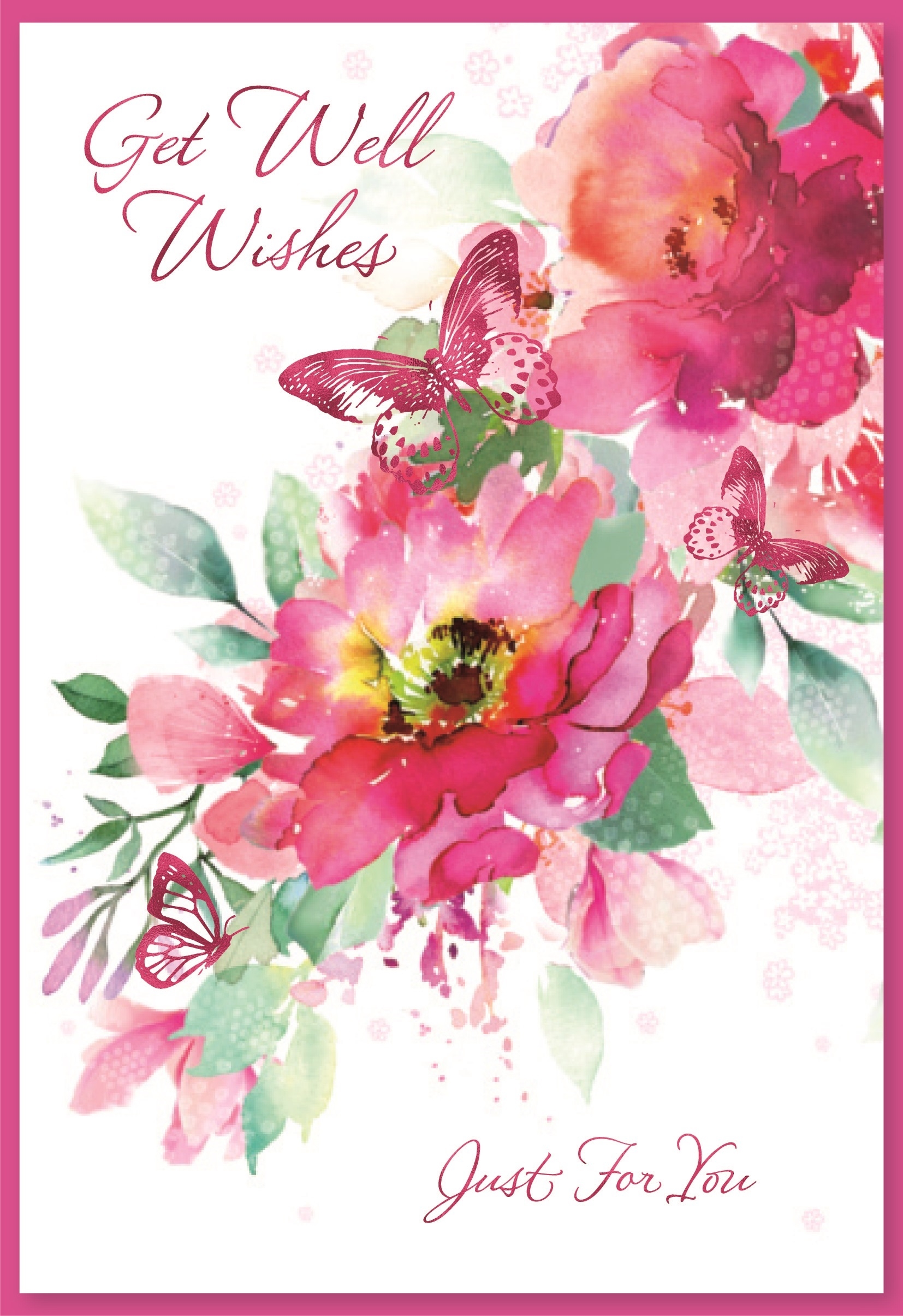 GET WELL CARDS,6`s Floral Butterflies