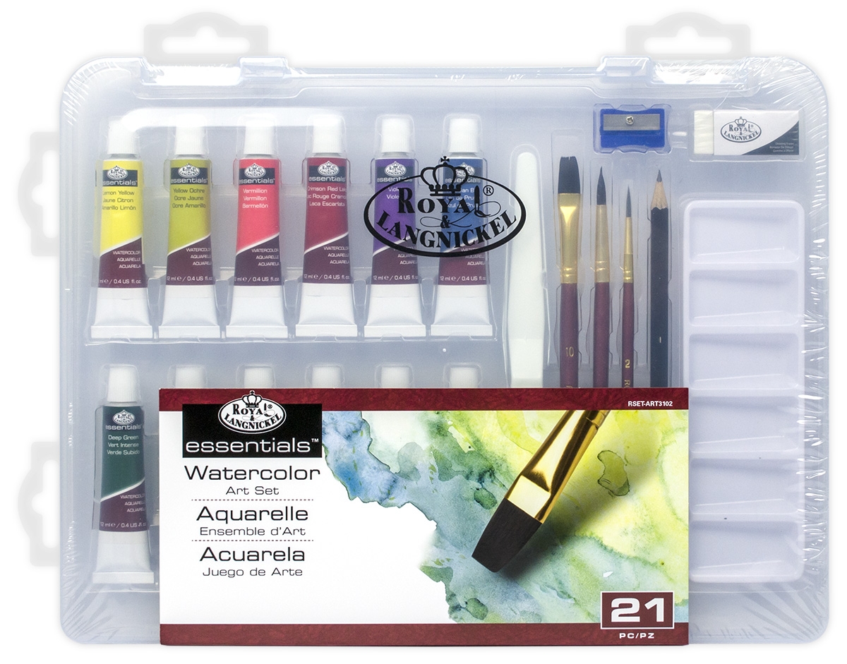 ART SET,Watercolour in Clear Case. 21 Pieces (308 x 235mm) [Splittable]