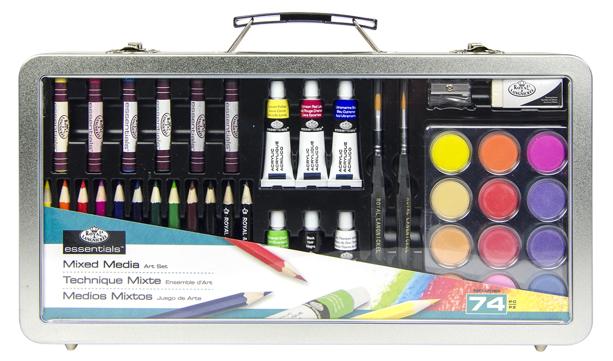 ARTIST TIN,Mixed Media Carry Case, 74 Piece [Splittable]