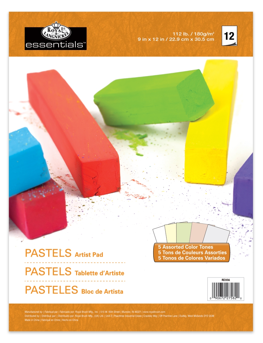 ARTIST PAD,Pastels 12 Sheet Asst Cols 160g/m2 229 x 305mm [Splittable]