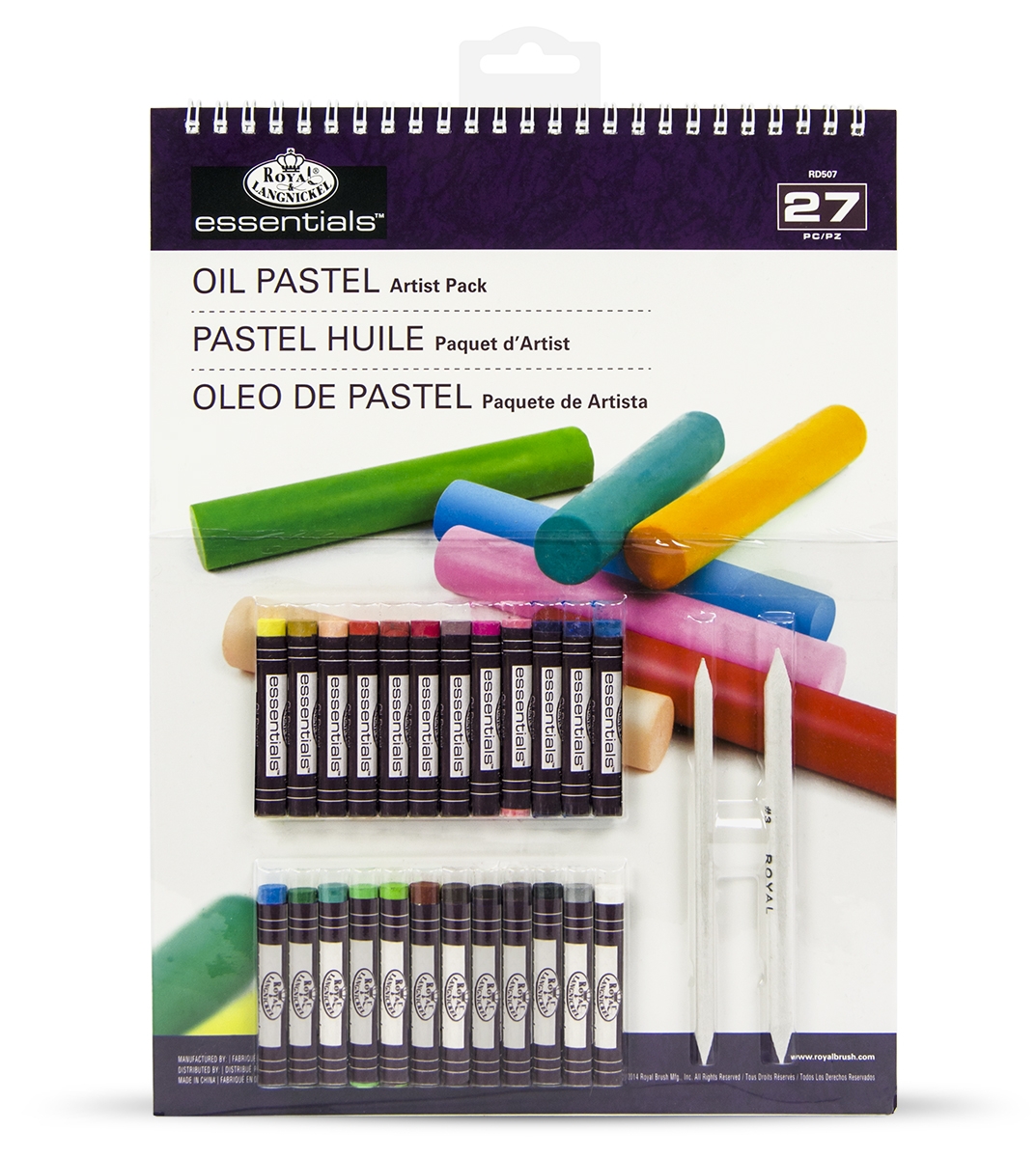 ARTIST PACK,24 Oil Pastels,2 Blending Stumps & 8 Sheet Pad [Splittable]