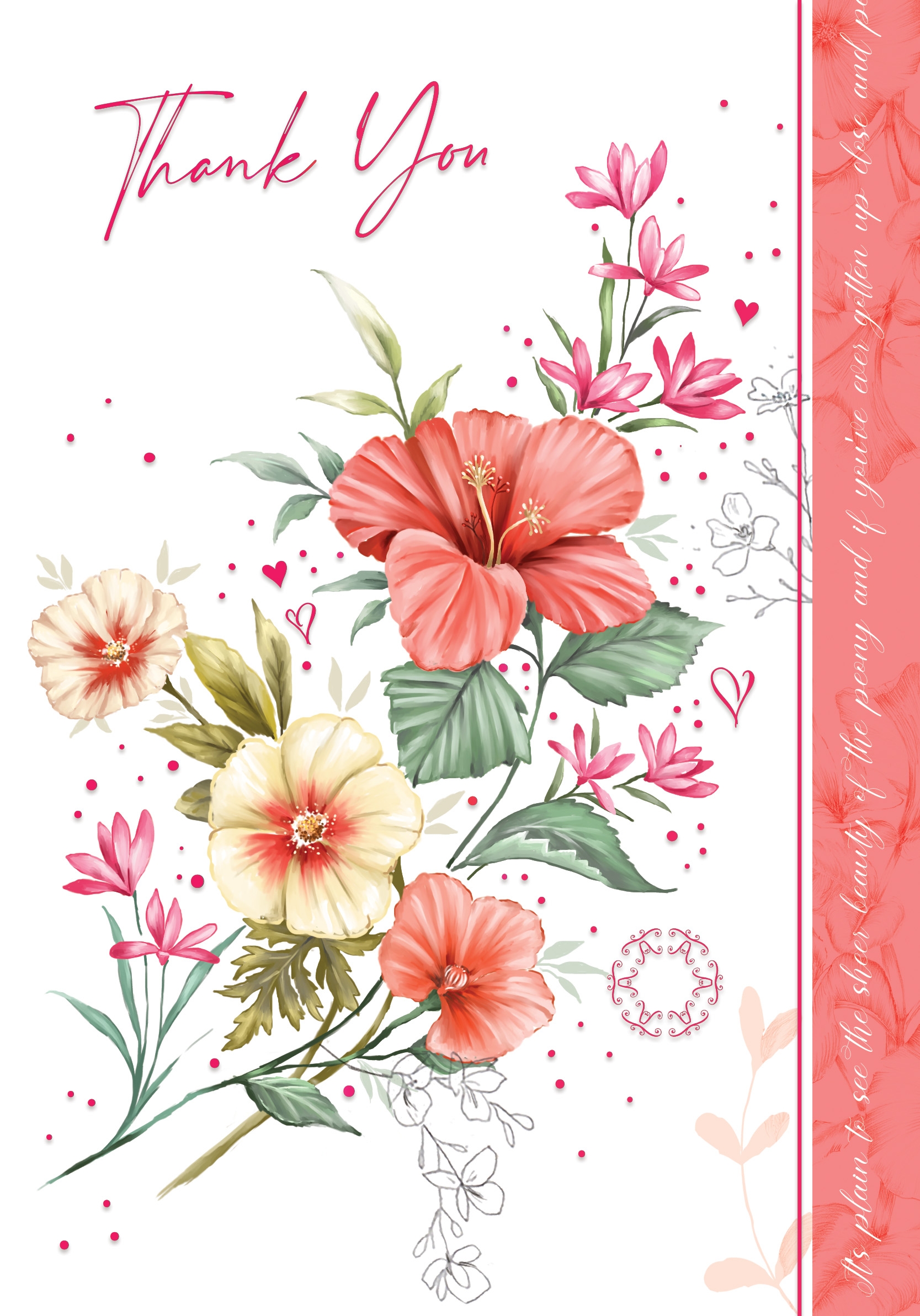 THANK YOU CARDS,6`s Chinese Hibiscus