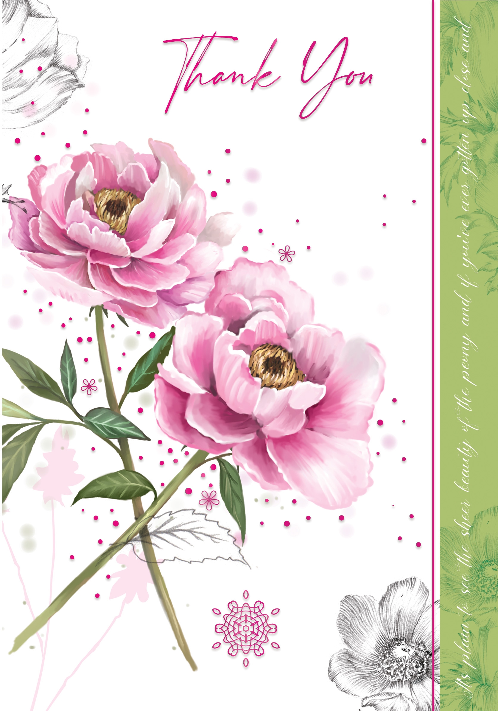 THANK YOU CARDS,6`s Common Peony