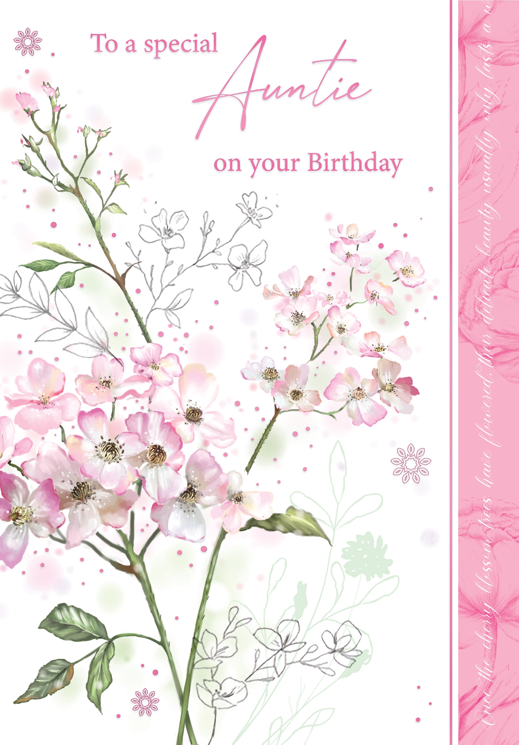 BIRTHDAY CARDS,Auntie 6`s Multiflora Rose