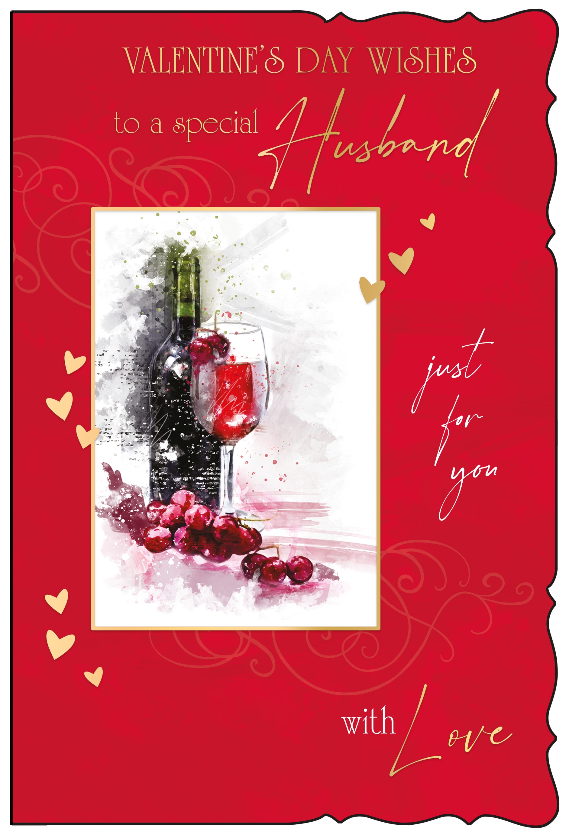 VALENTINE`S CARDS,Husband 6`s Red Wine