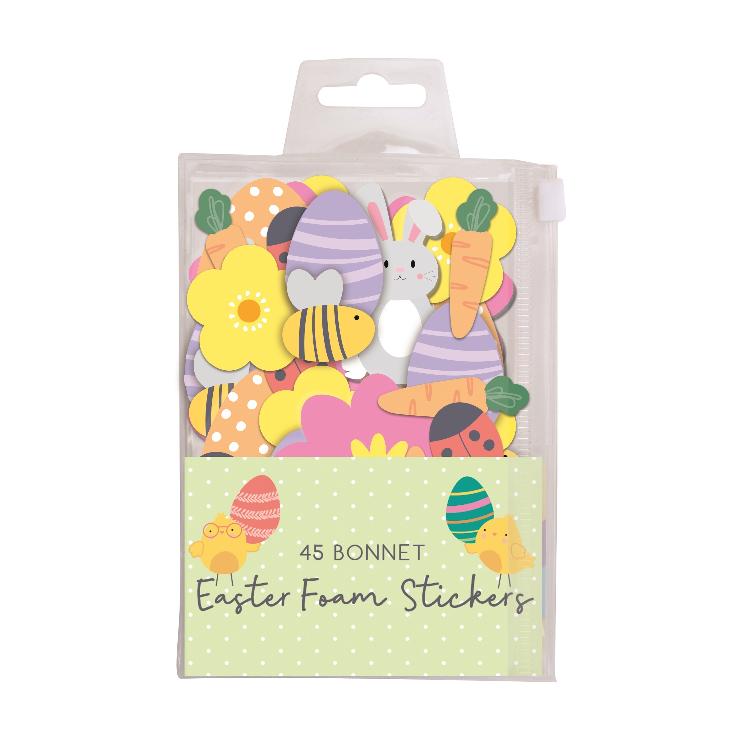 EASTER STICKERS,Foam 45`s Bonnet Decorations H/pk [Splittable]