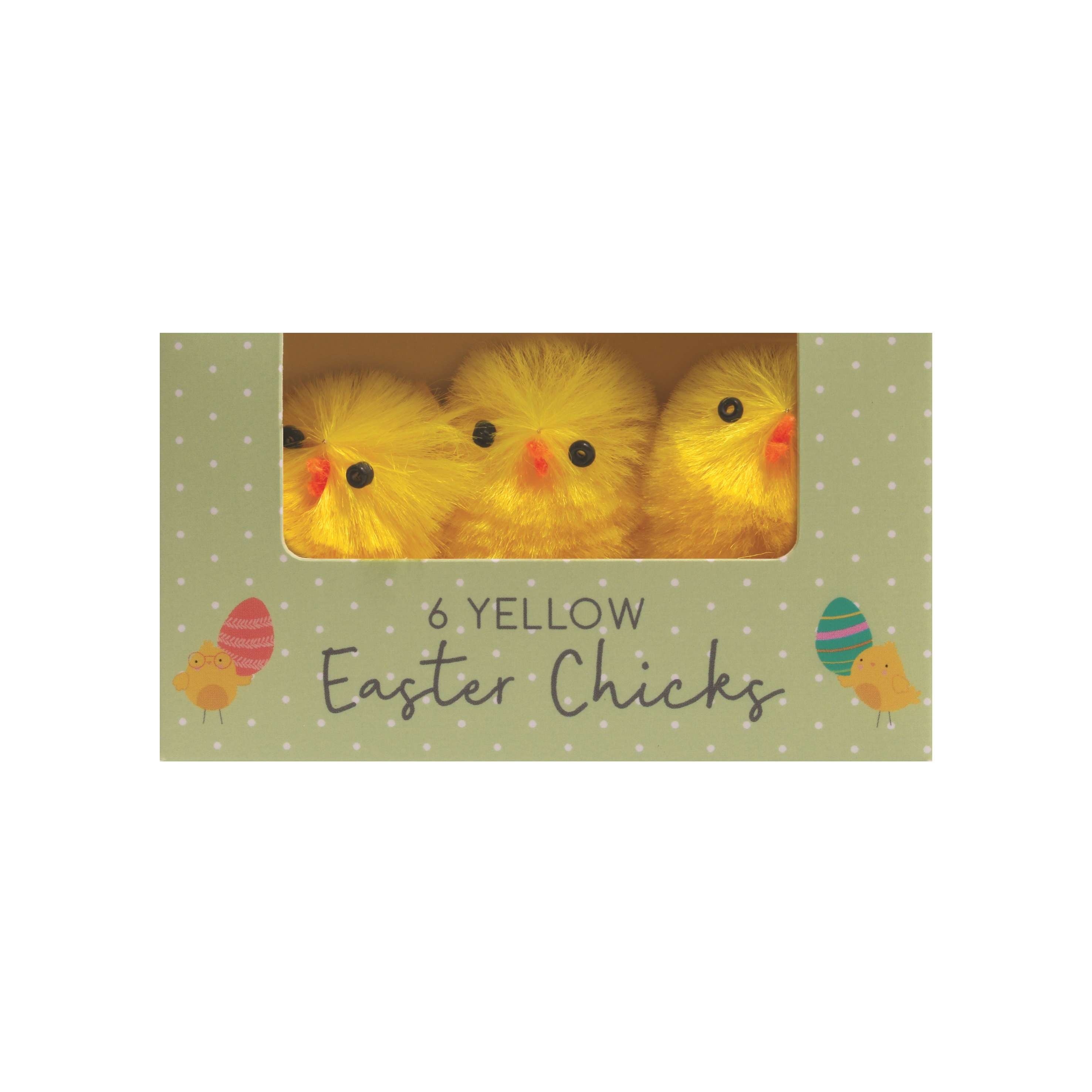 EASTER CHICKS,Chenille Medium 6`s Yellow 4.5cm Boxed [Splittable]