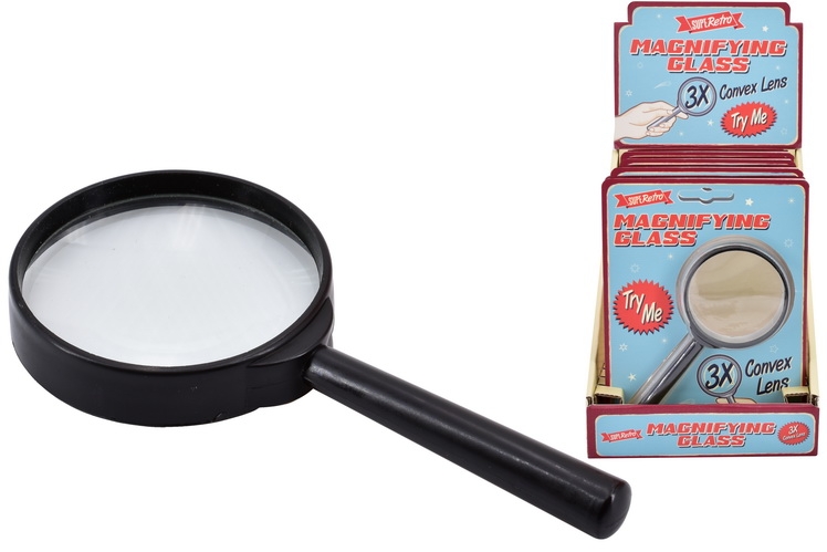 MAGNIFYING GLASS, I/cd 3 x Convex Lens SUPERETRO [Splittable]