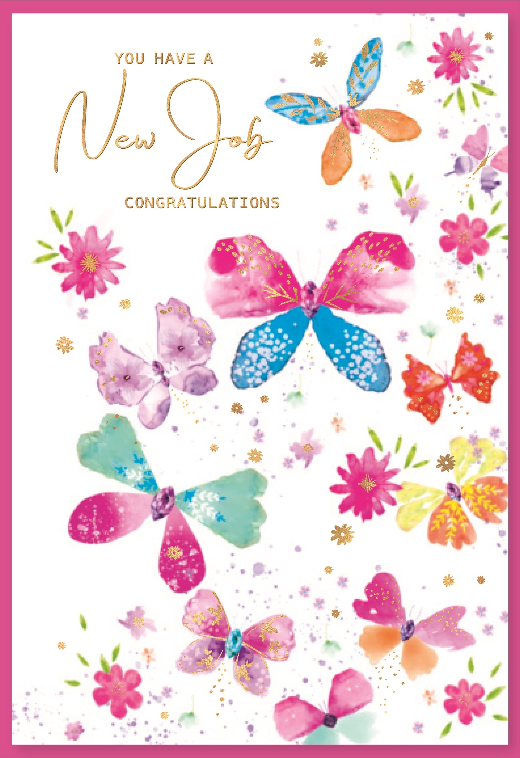 NEW JOB CARDS,6`s Floral Butterflies