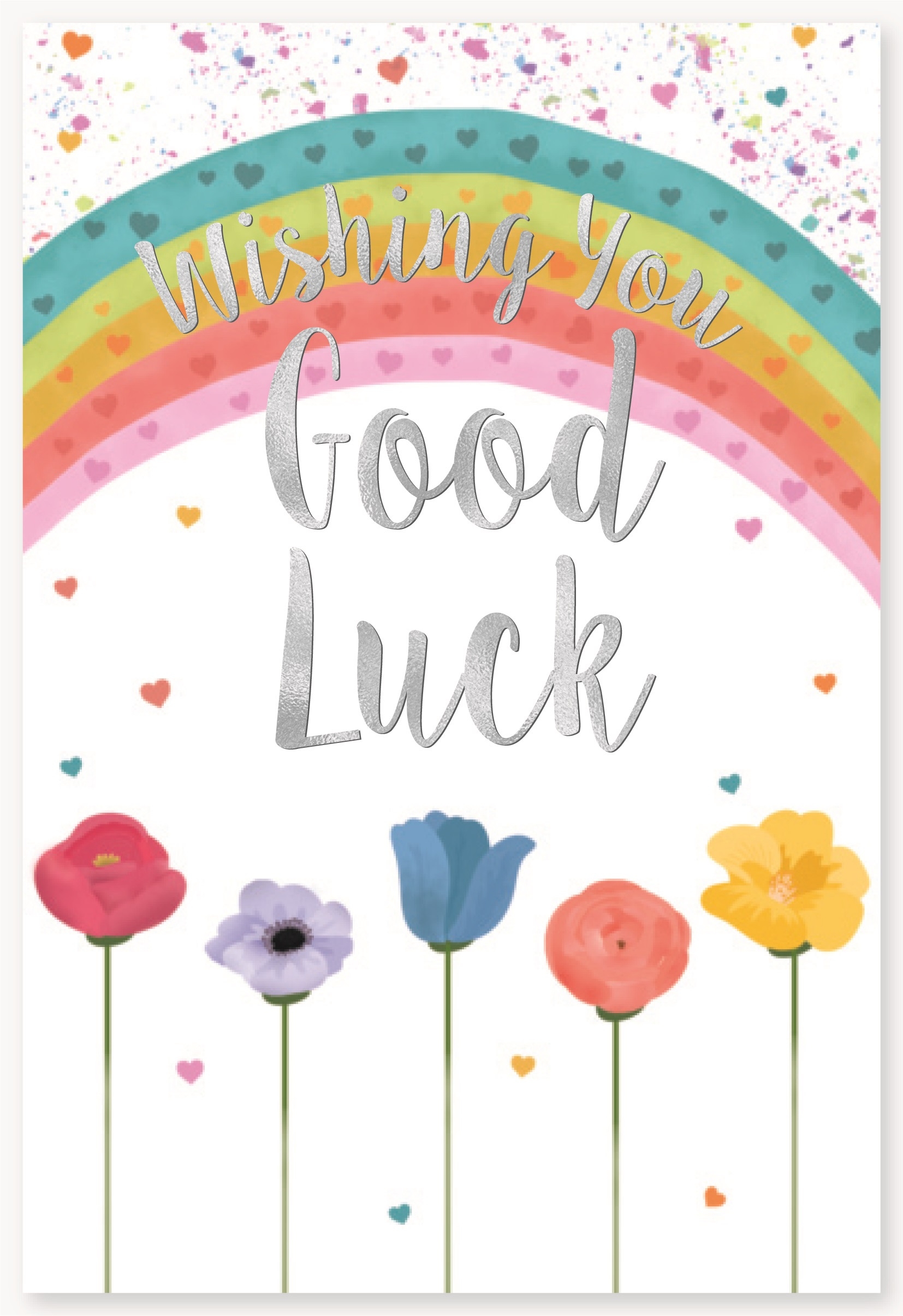 GOOD LUCK CARDS,6`s Flowers & Rainbow