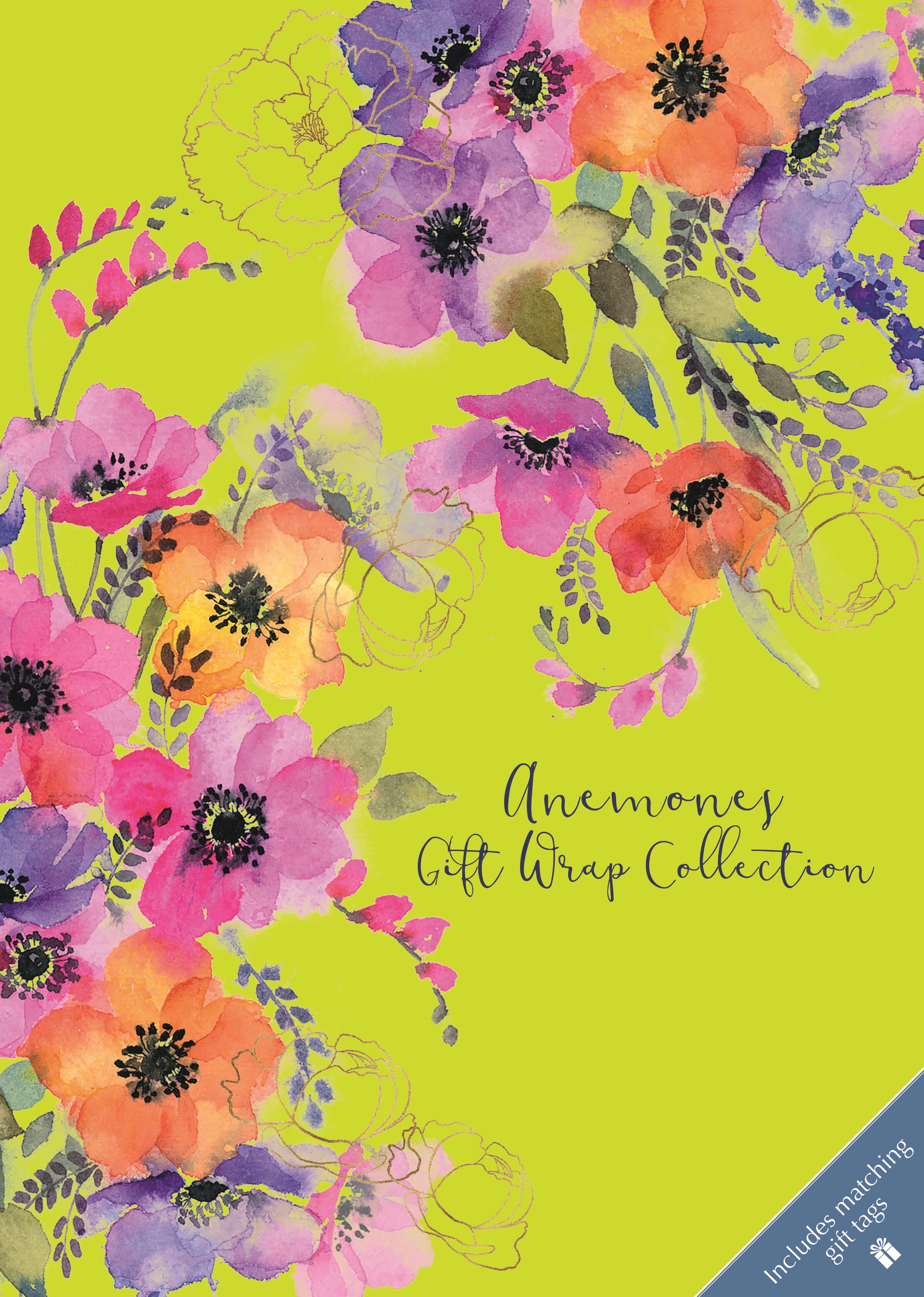 GIFT WRAP COLLECTION, Anemones (Was ú6.99)