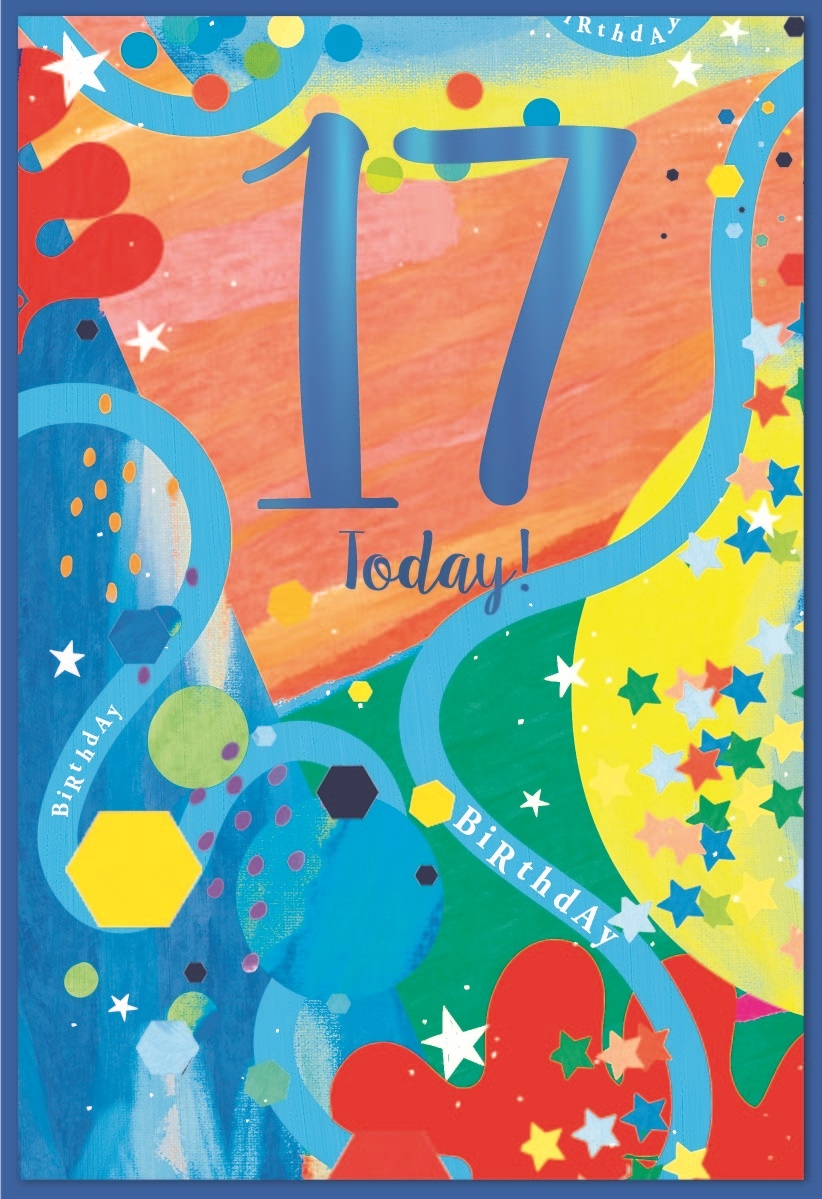 AGE 17 CARDS,Male 6`s Coloured Shapes