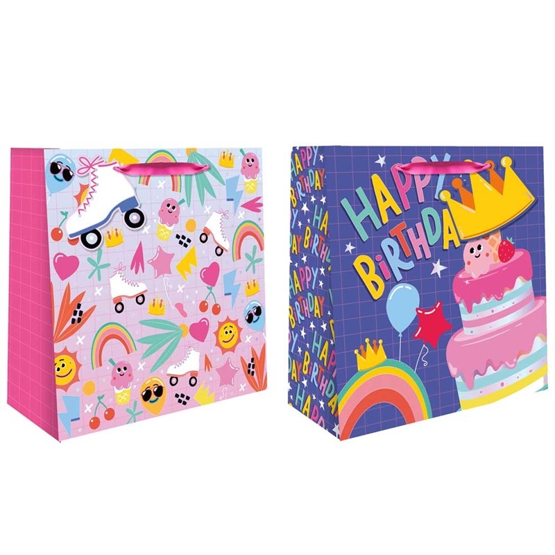 GIFT BAG,Girls Icons, 2 Asst. Square Jumbo (was 2.49) [Packs Only]