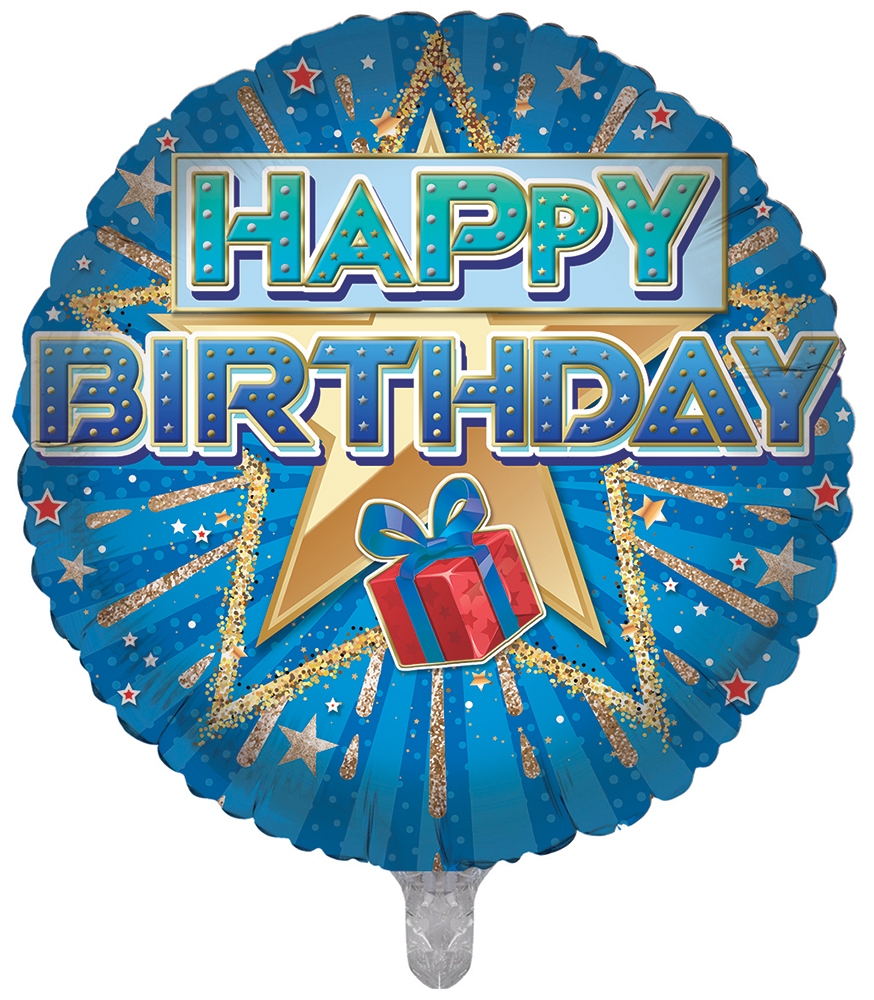 BALLOONS,Happy Birthday Star (Helium Foil) [Packs Only]